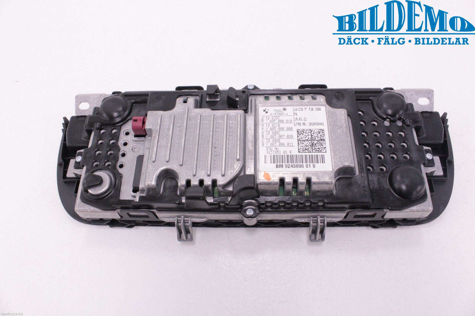 BMW 5 F10/F11/F18 09-17 Instr Skjerm Dvd-Gps-Ac-Tlf