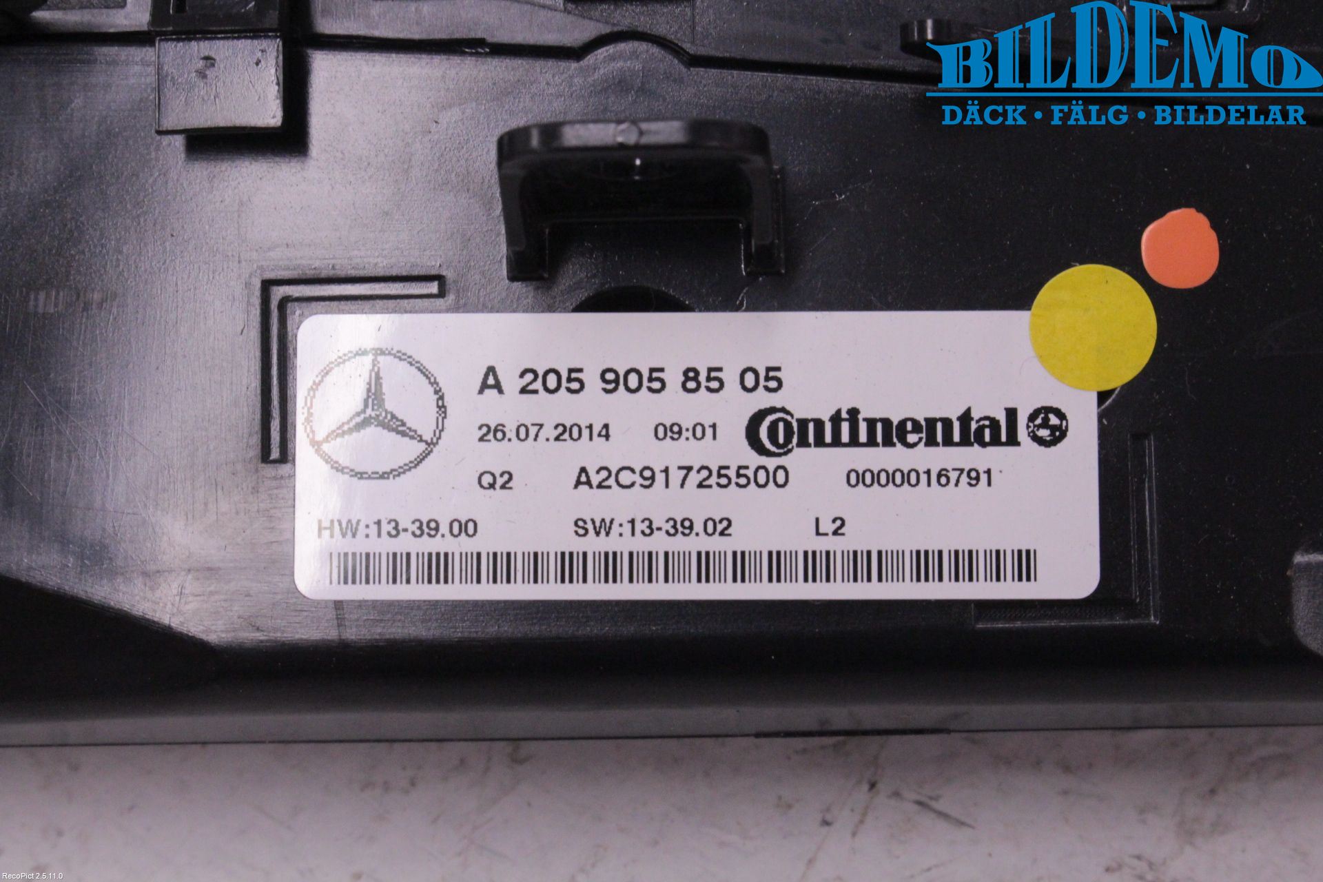 Mercedes-Benz MB C-KLASS (W205) 14-21 Varme Ac Betjening-Display