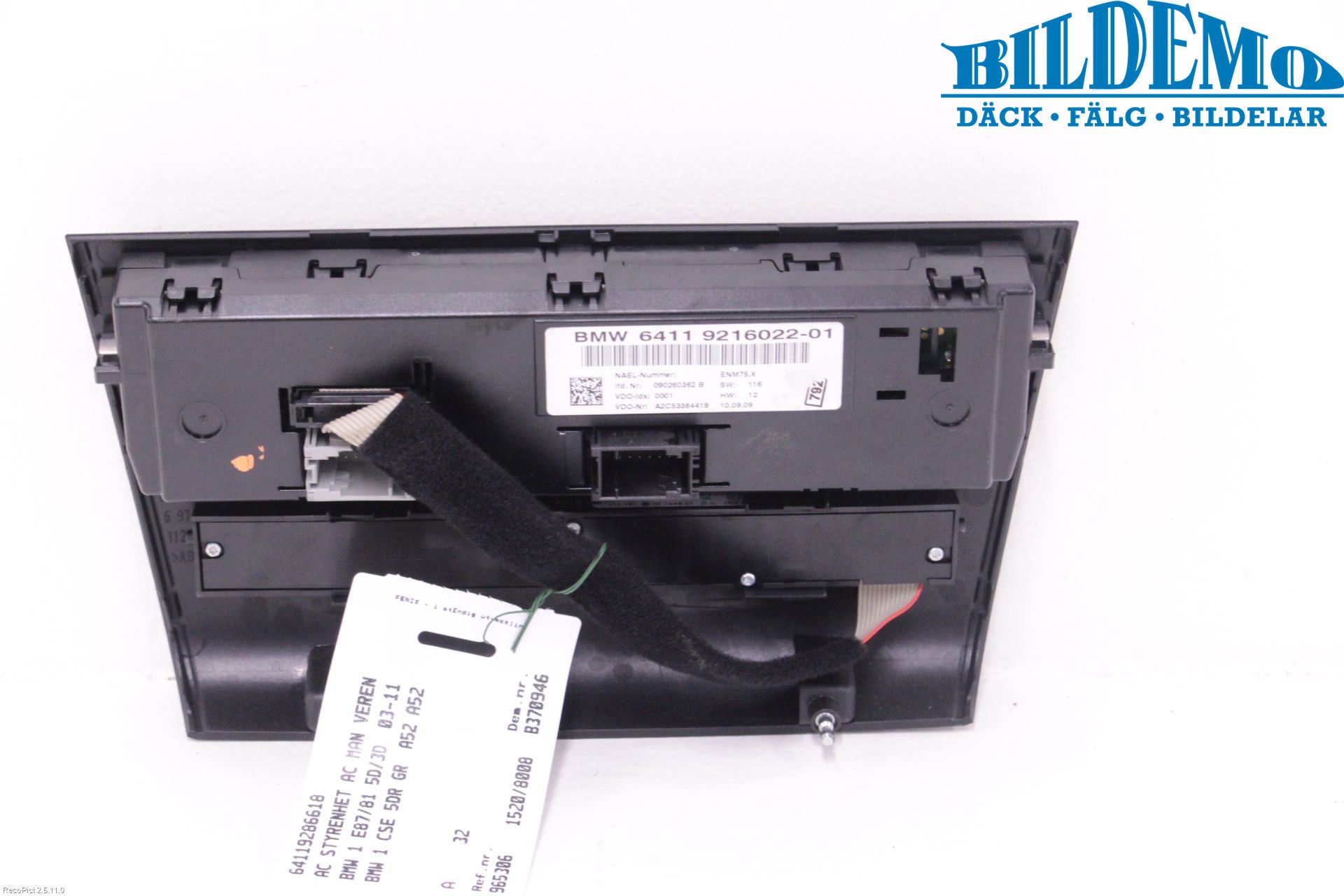 BMW 1 E87/81 5D/3D 03-11 Varme Ac Betjening-Display