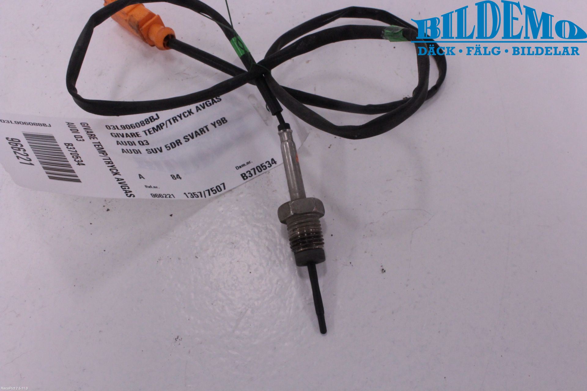Audi Q3 8U 12-18 Sensor Temp-Trykk Avgass