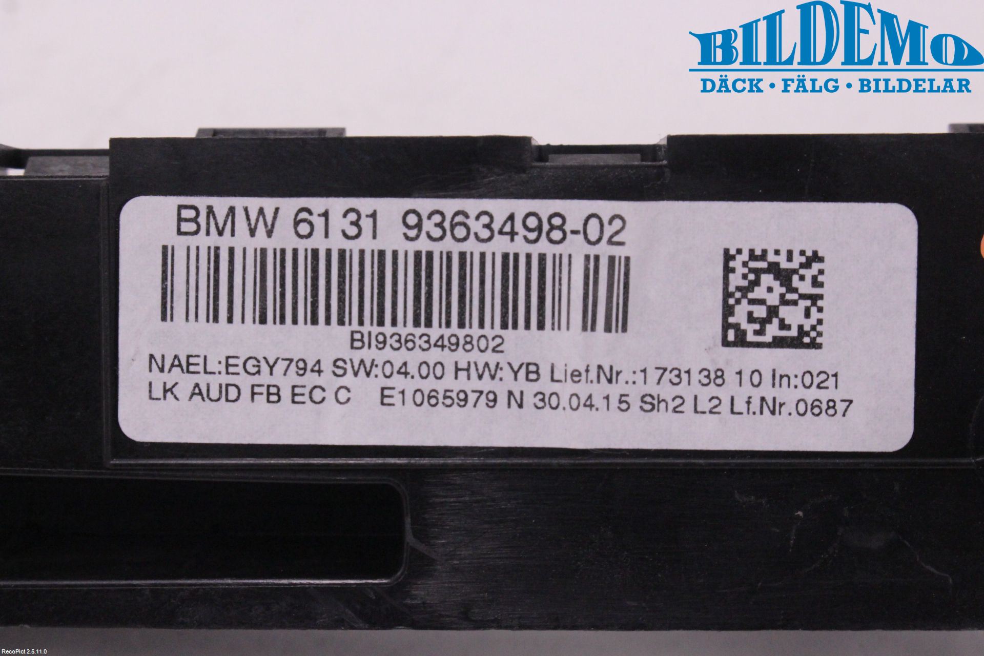 BMW 3 F30/F31/F80 12-19 Stereo Radio Med Cd