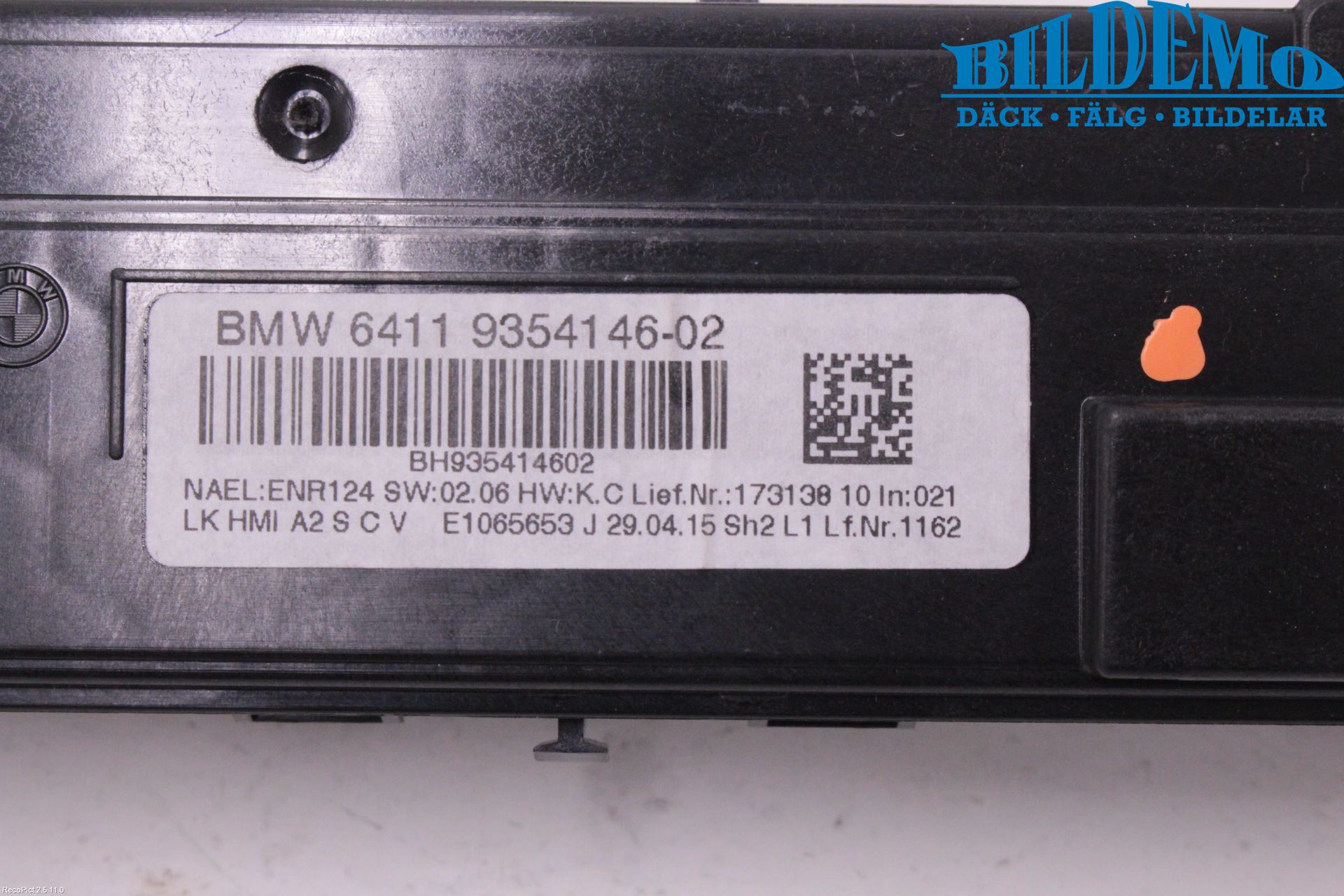 BMW 3 F30/F31/F80 12-19 Varme Ac Betjening-Display