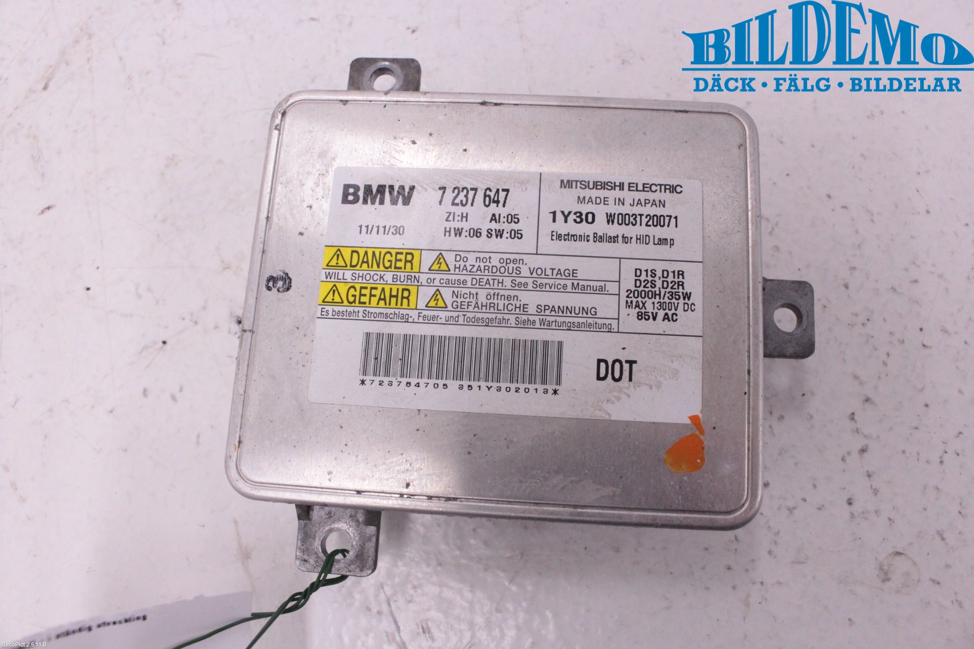 BMW 5 F10/F11/F18 09-17 Styreenhet Xenon