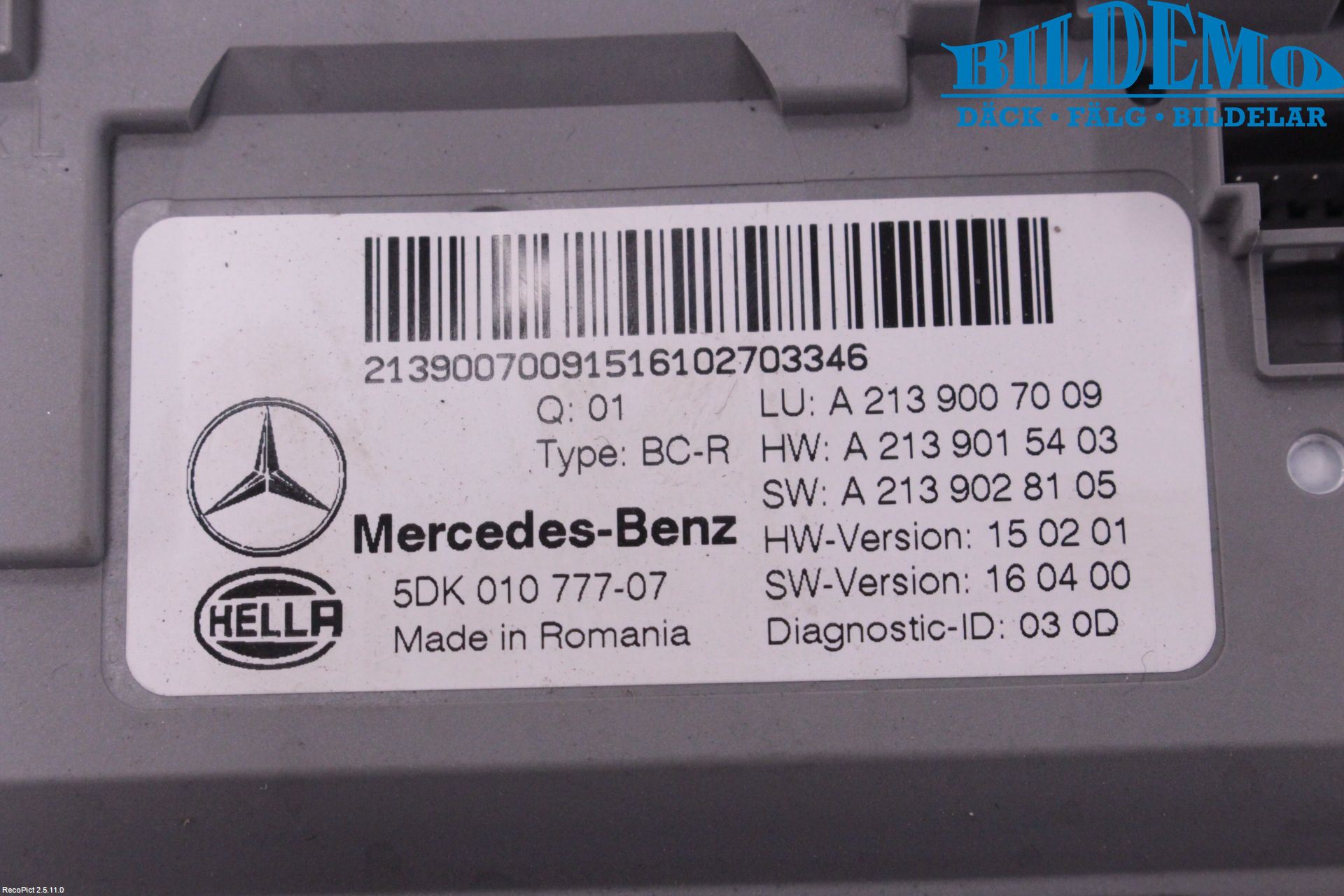 Mercedes-Benz MB E-KLASS (W213) 16-23 Styreenhet Øvrig