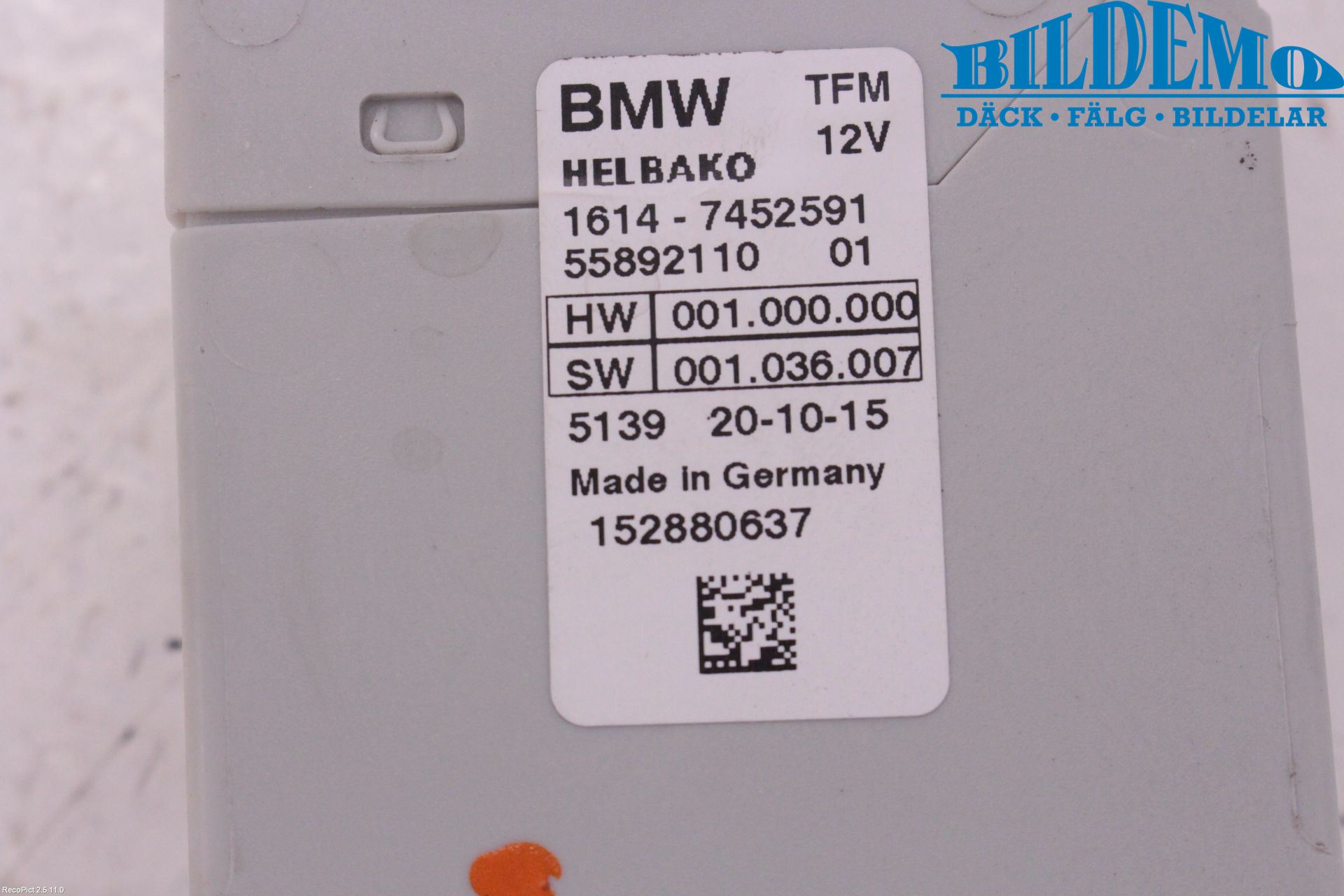 BMW i3 I01 13-22 Styreenhet Drivstoffpumpe