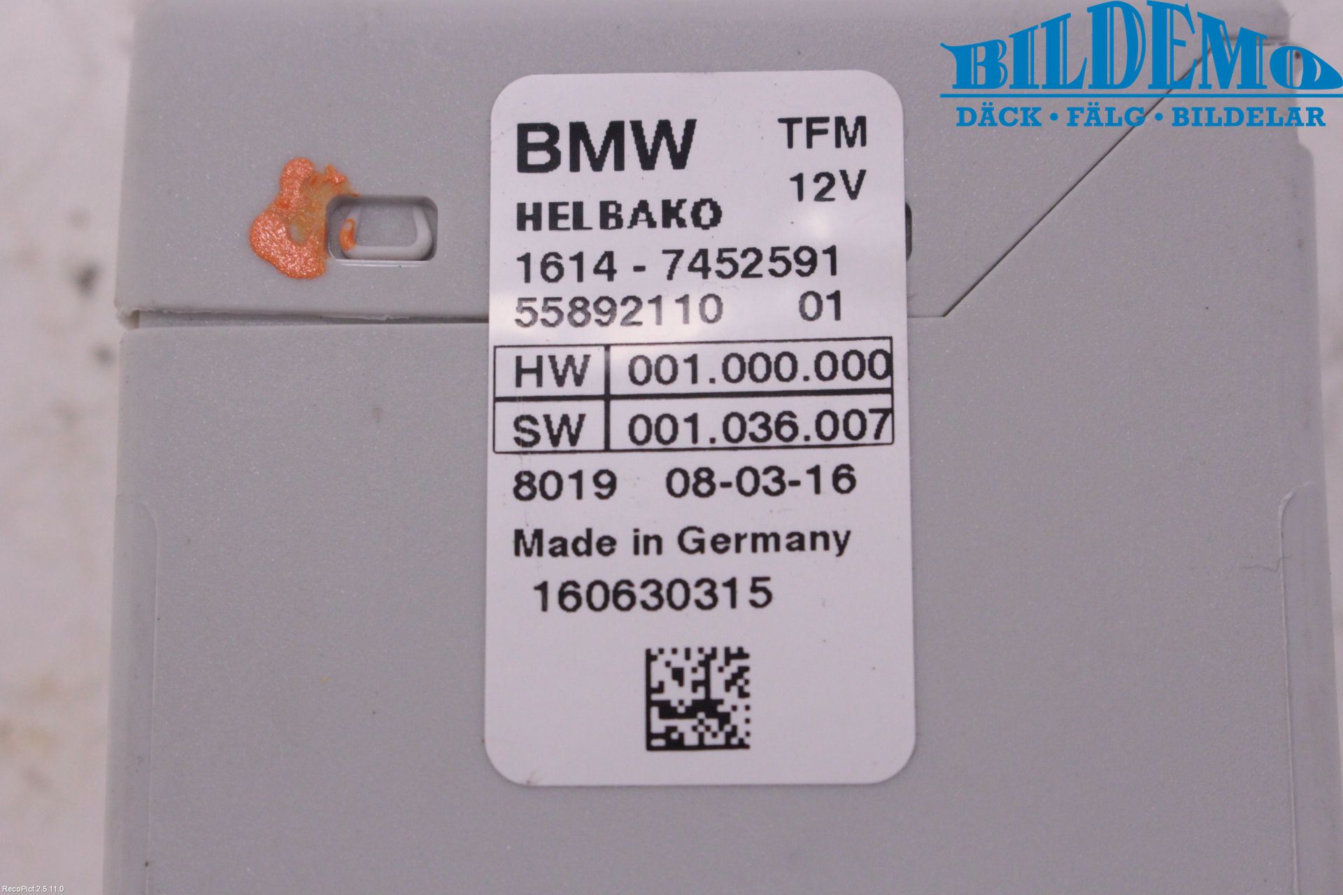 BMW i3 I01 13-22 Styreenhet Drivstoffpumpe