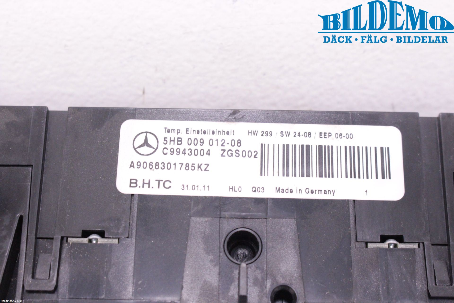 Mercedes-Benz MB SPRINTER (W906) 06-18 Varme Ac Betjening-Display