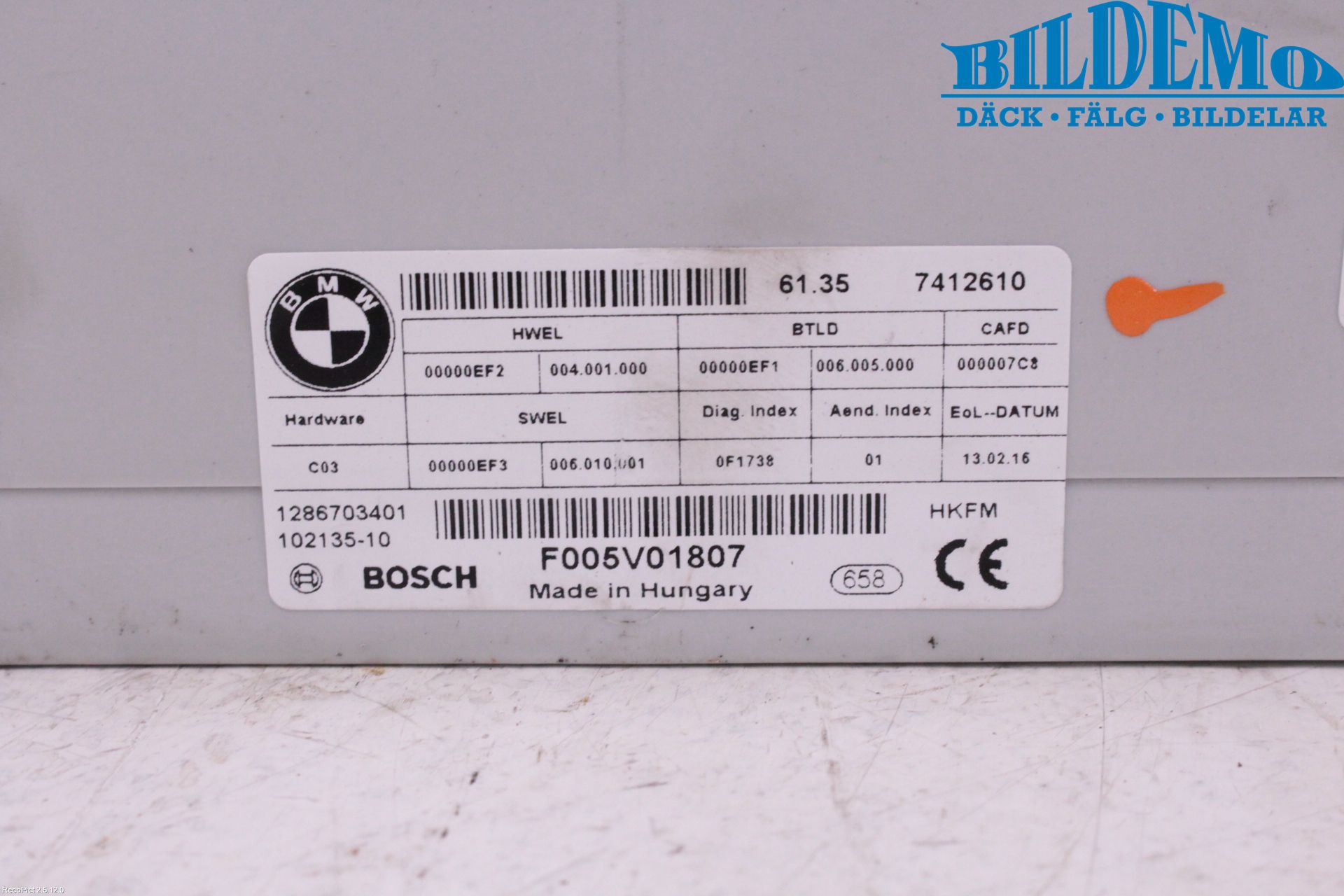 BMW 3 F30/F31/F80 12-19 Styreenhet Bakluke