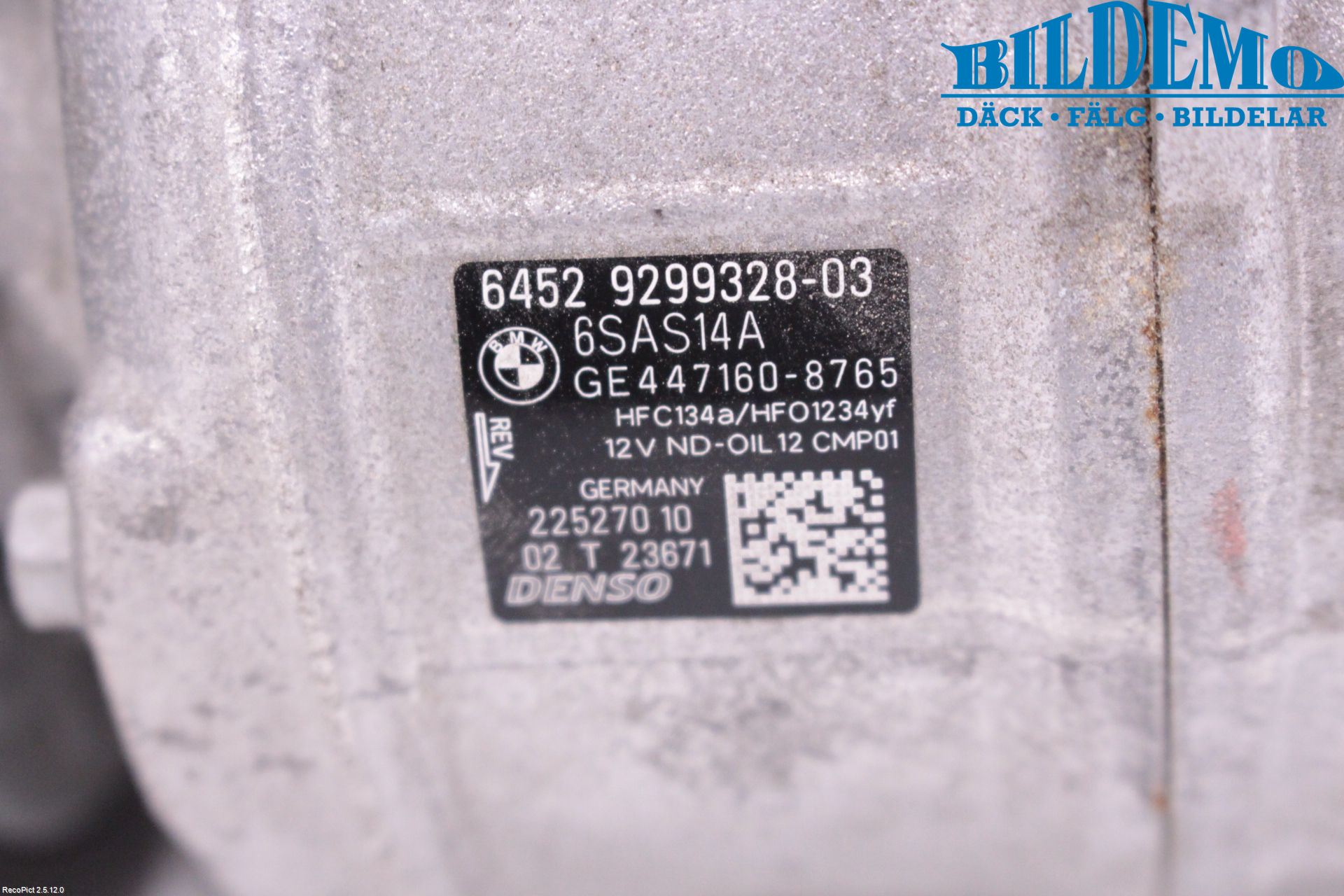 BMW 3 F30/F31/F80 12-19 Varme Ac Kompressor