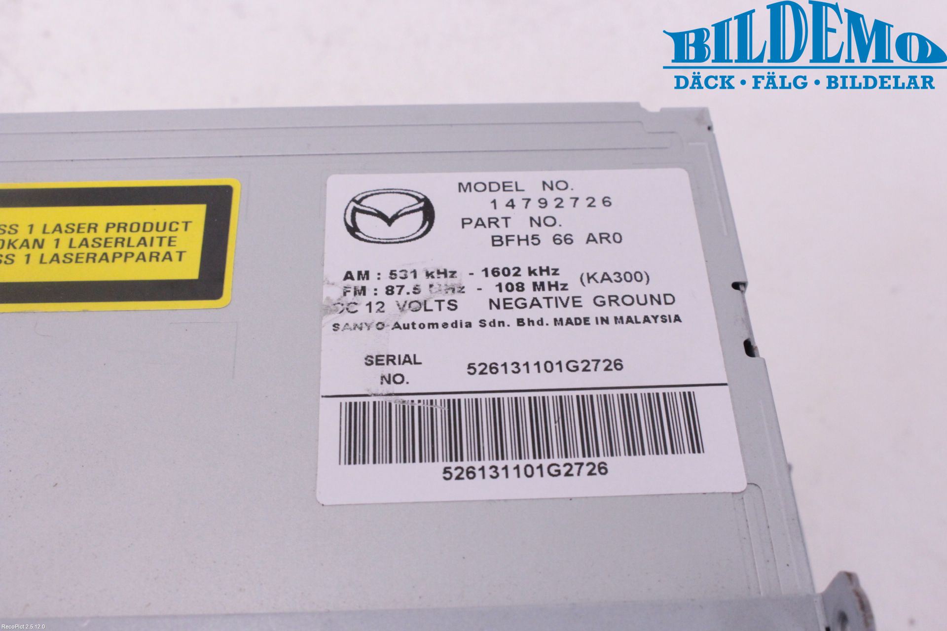 Mazda 3 II 09-13 Stereo Radio Med Cd