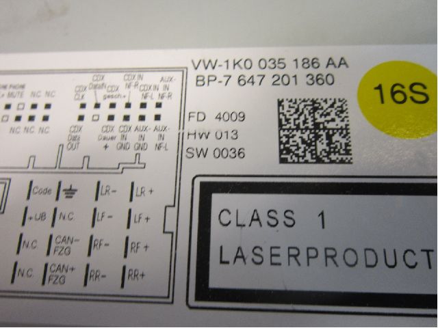 Volkswagen VW GOLF VI 09-13 Stereo Radio