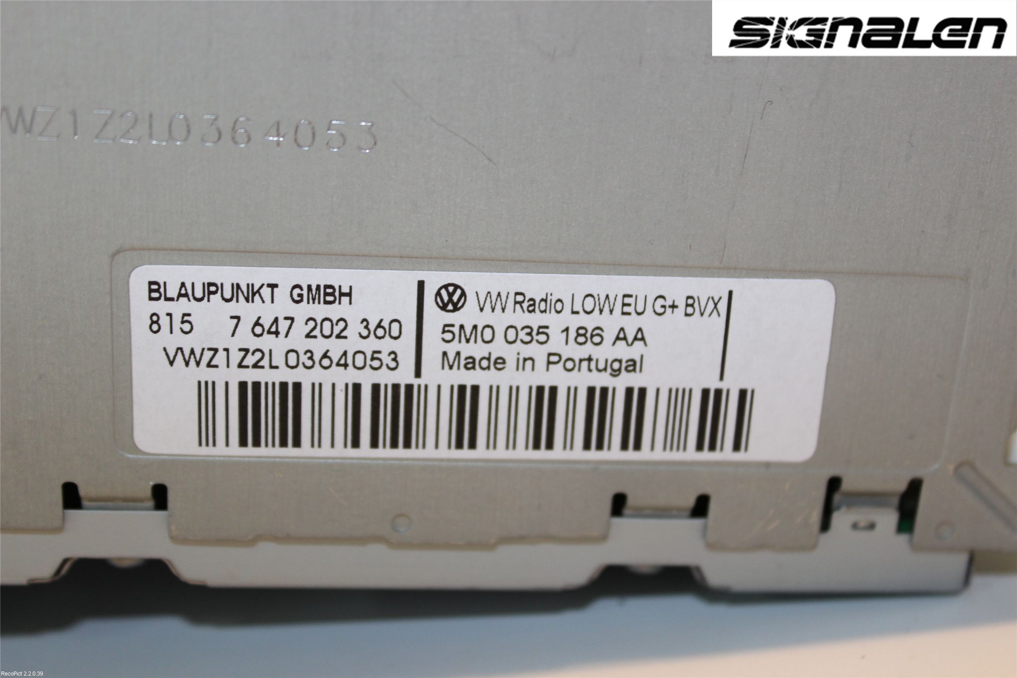 Volkswagen VW POLO 10-17 Stereo Radio Med Cd