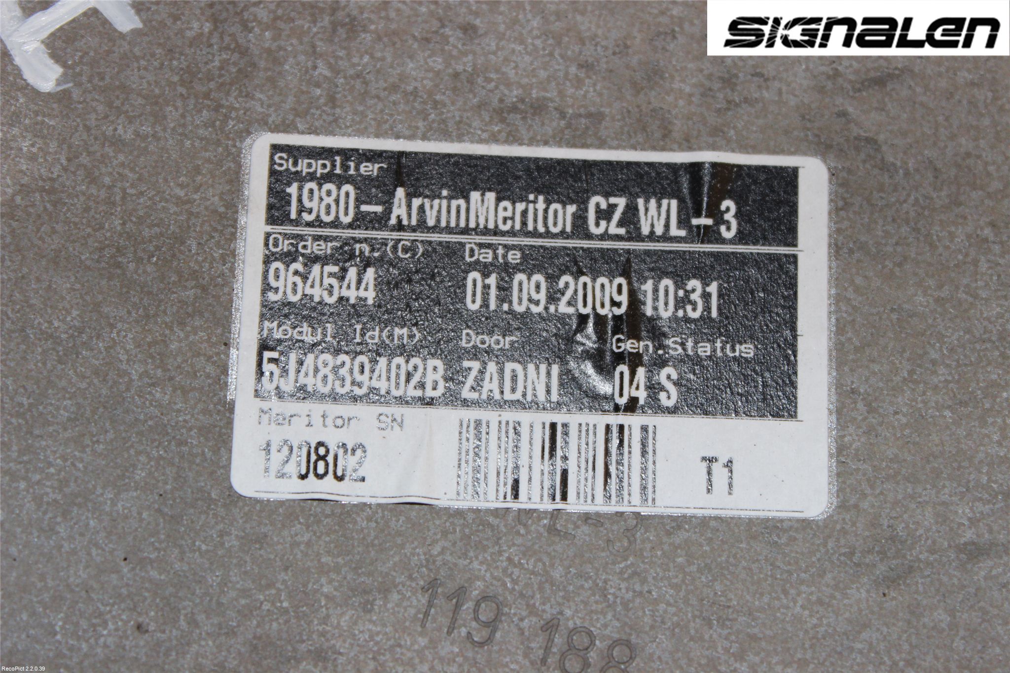 Skoda FABIA 07-14 Vindusheis