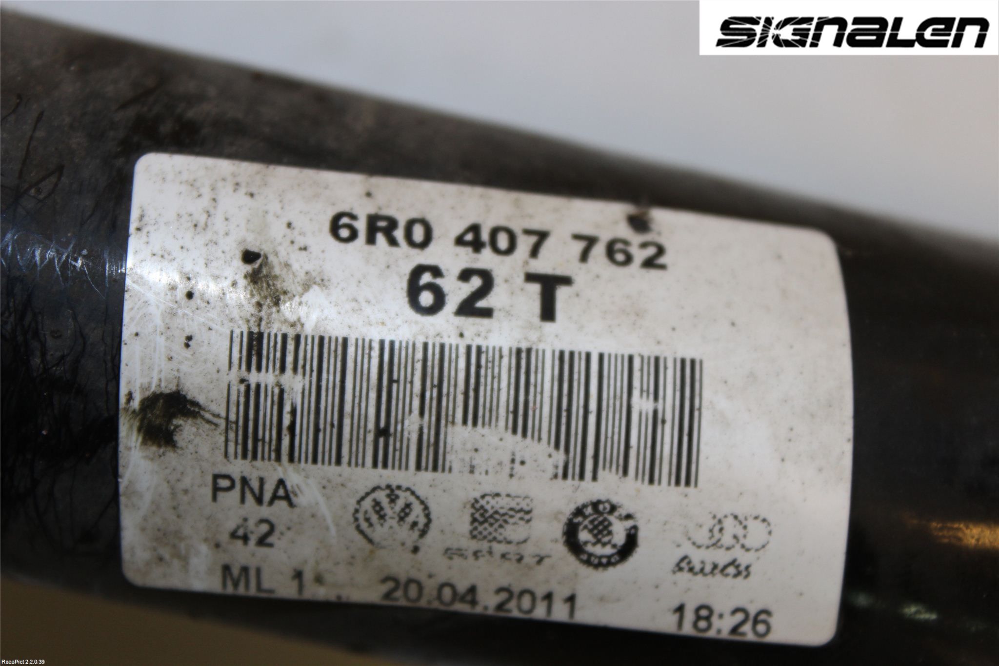 Volkswagen VW POLO 10-17 Drivaksel Foran Kompl Høyre