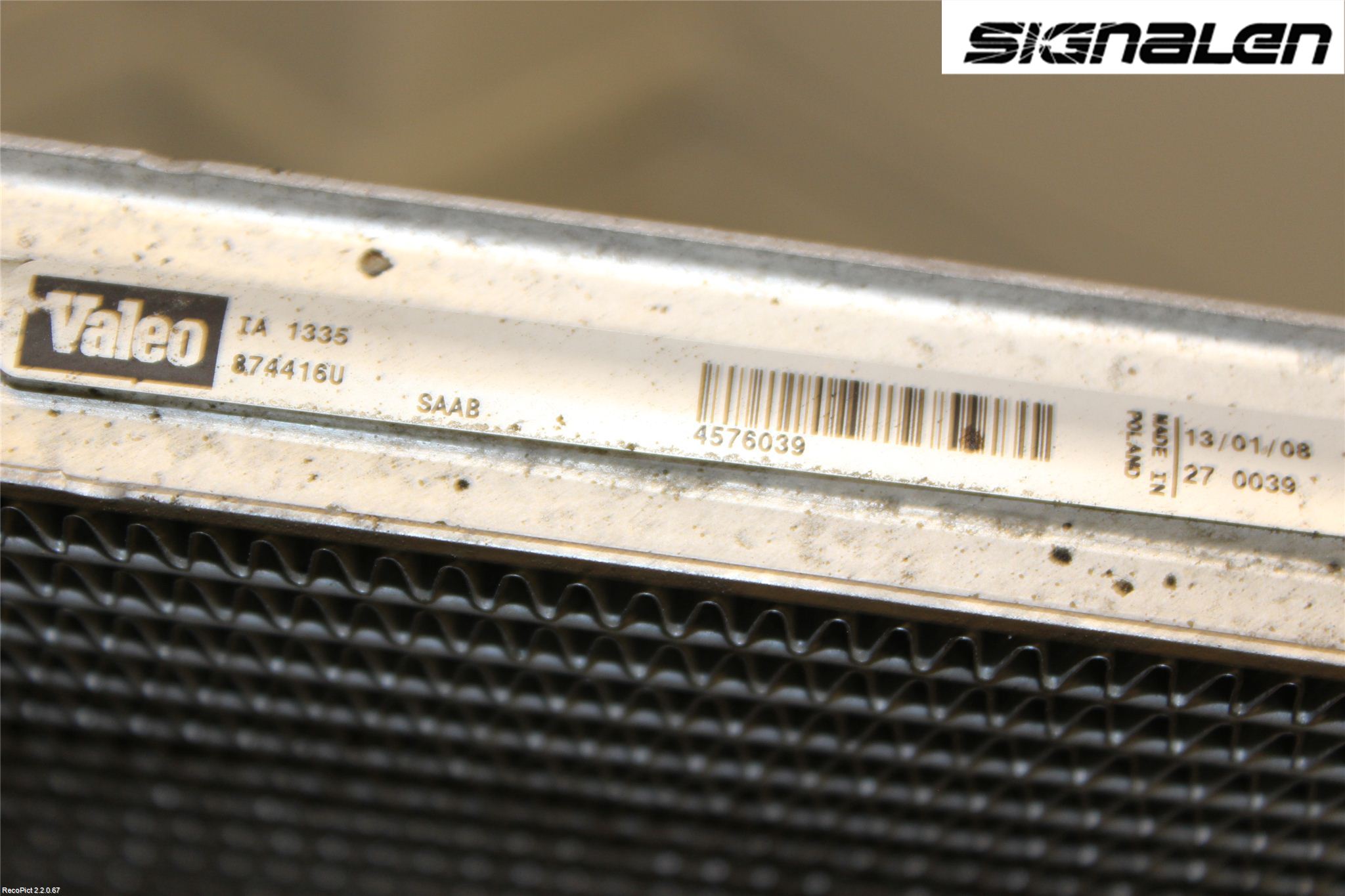 Saab 9-5     06-10 Intercooler Radiator