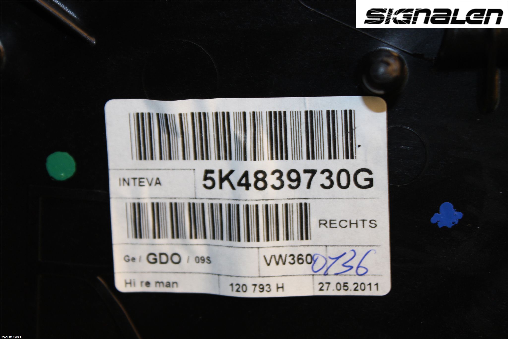 Volkswagen VW GOLF VI 09-13 Vindusheis