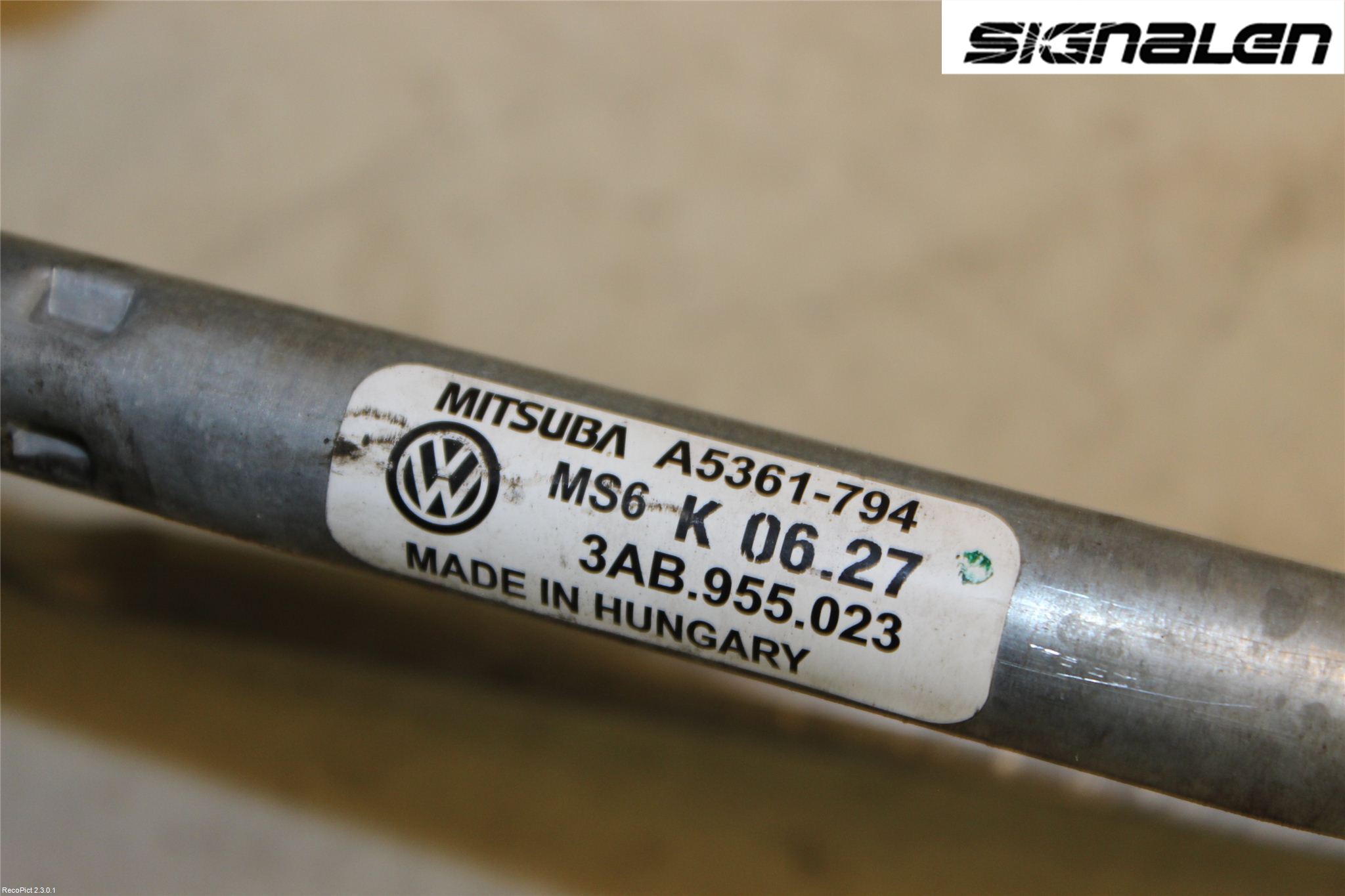 Volkswagen VW PASSAT 11-14 Viskeroverføring Frontrute