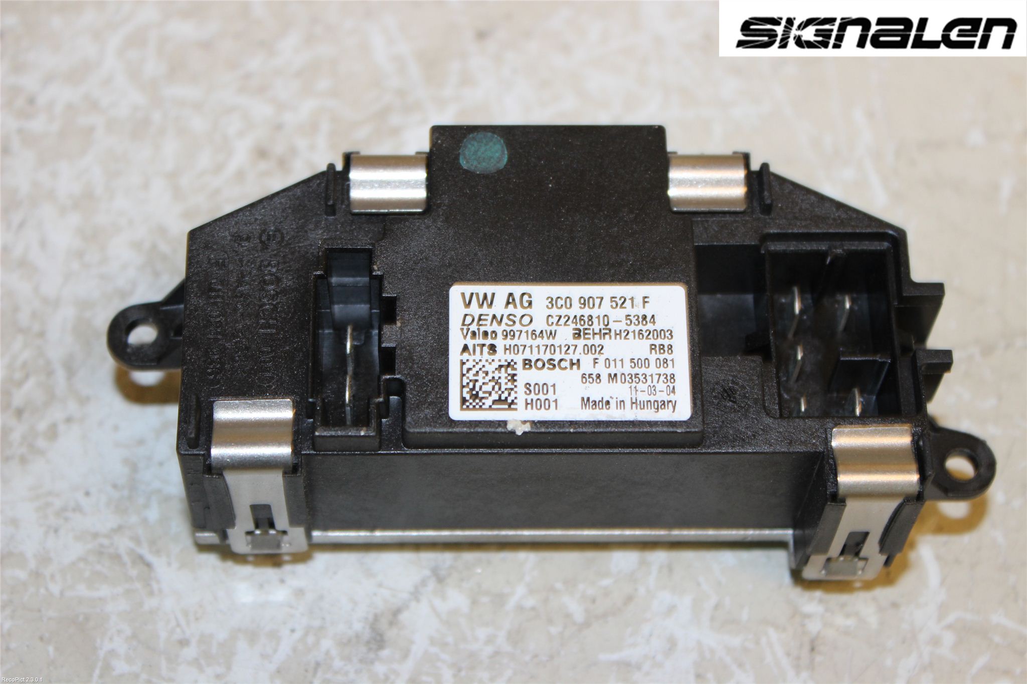 Volkswagen VW PASSAT 11-14 Varmeapparat Viftemotstand