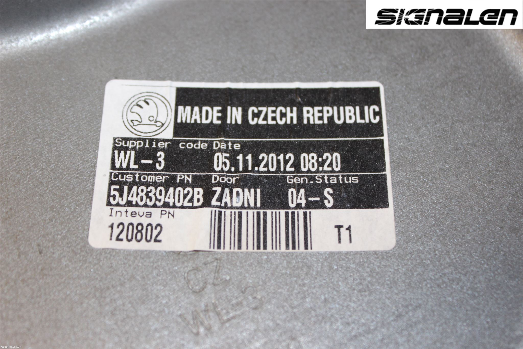 Skoda FABIA 07-14 Vindusheis