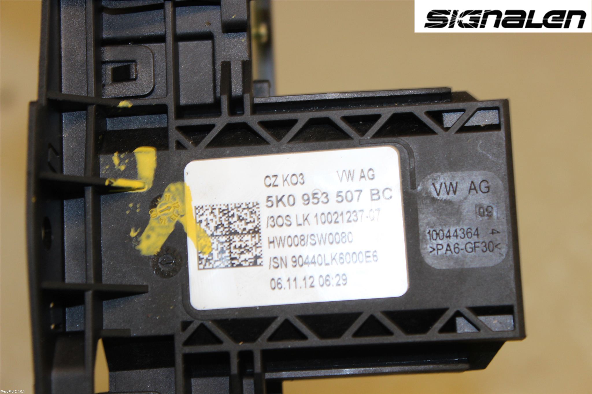 Volkswagen VW GOLF PLUS/CROSS GOLF 04-14 Bryter Ratt Kombi H Og V