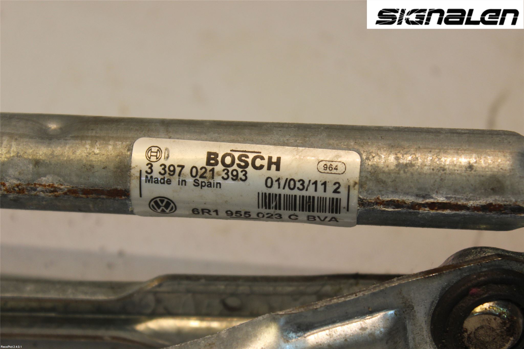 Volkswagen VW POLO 10-17 Viskeroverføring Frontrute