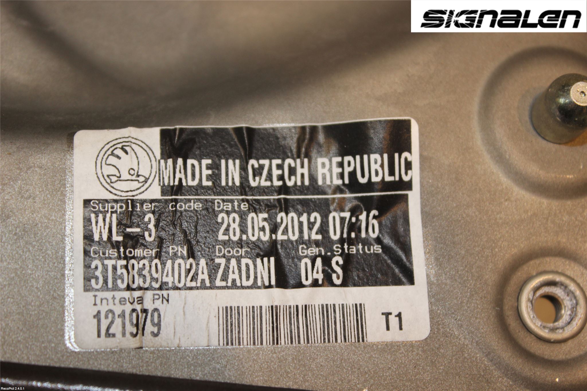 Skoda SUPERB 09-15 Vindusheis