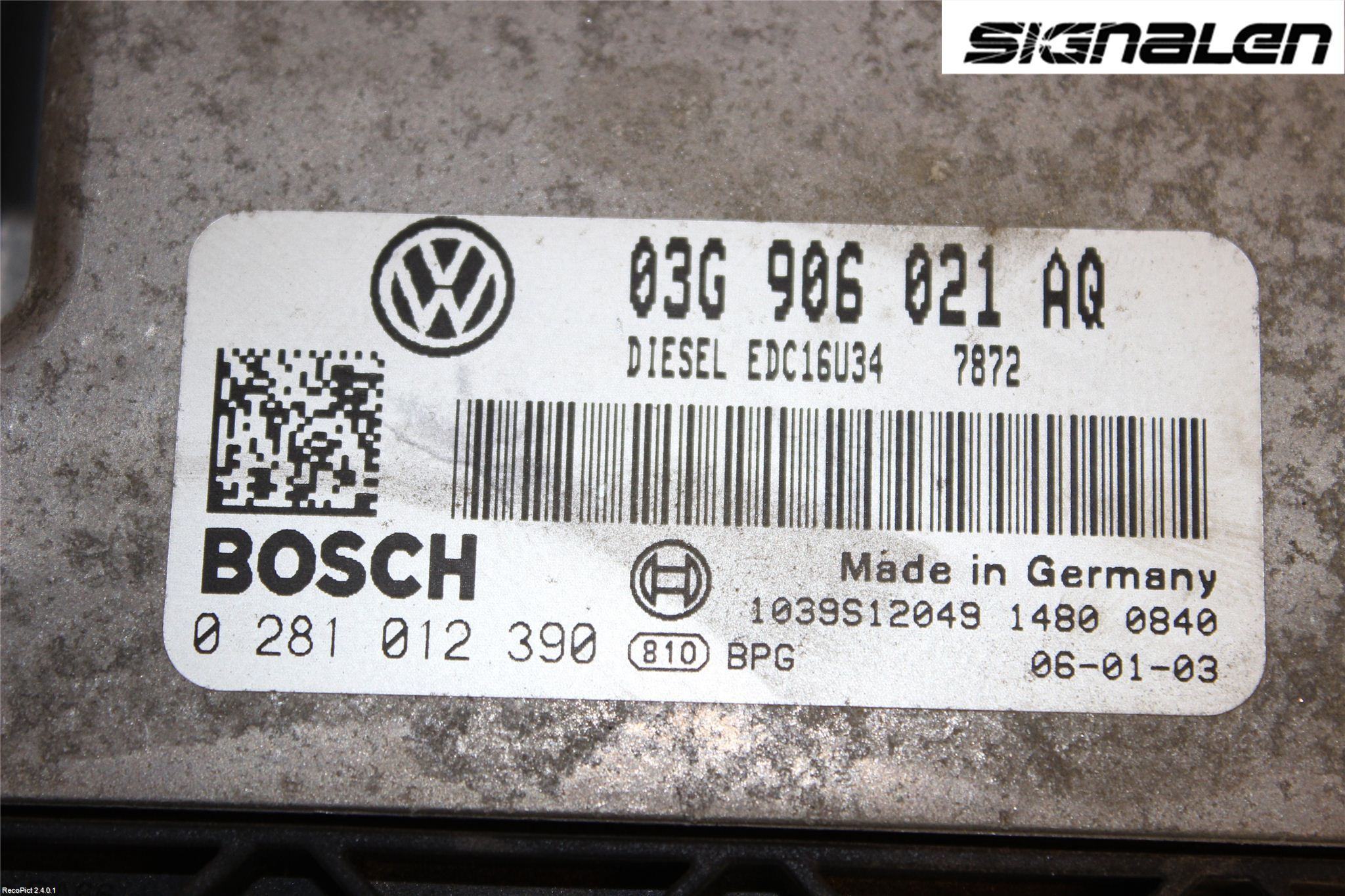 Volkswagen VW CADDY      04-10 Styreenhet Innsprøytning