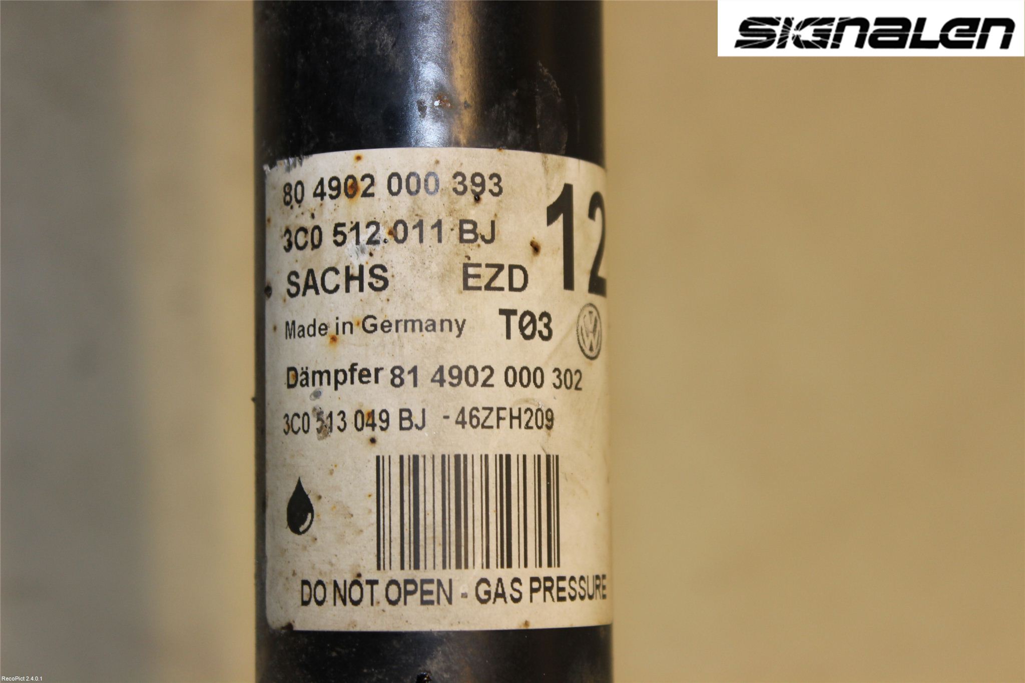 Volkswagen VW PASSAT 11-14 Støtdemper Bak