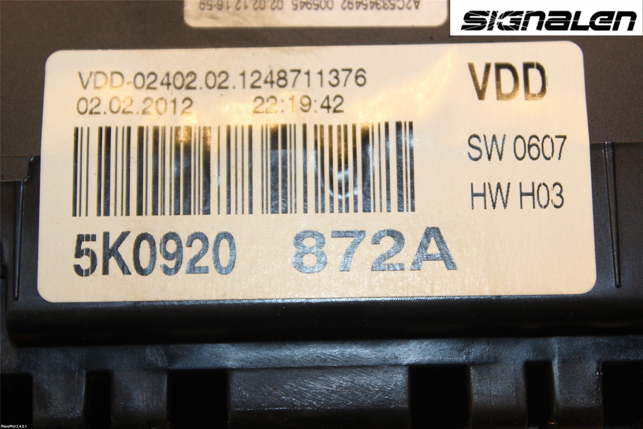 Volkswagen VW GOLF VI 09-13 Instr Kombinert