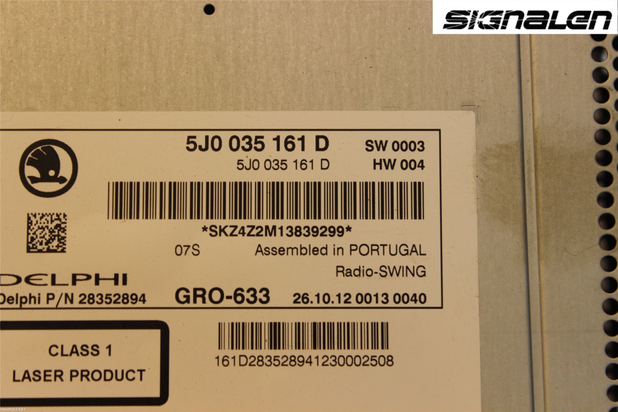 Skoda FABIA 07-14 Stereo Radio Med Cd