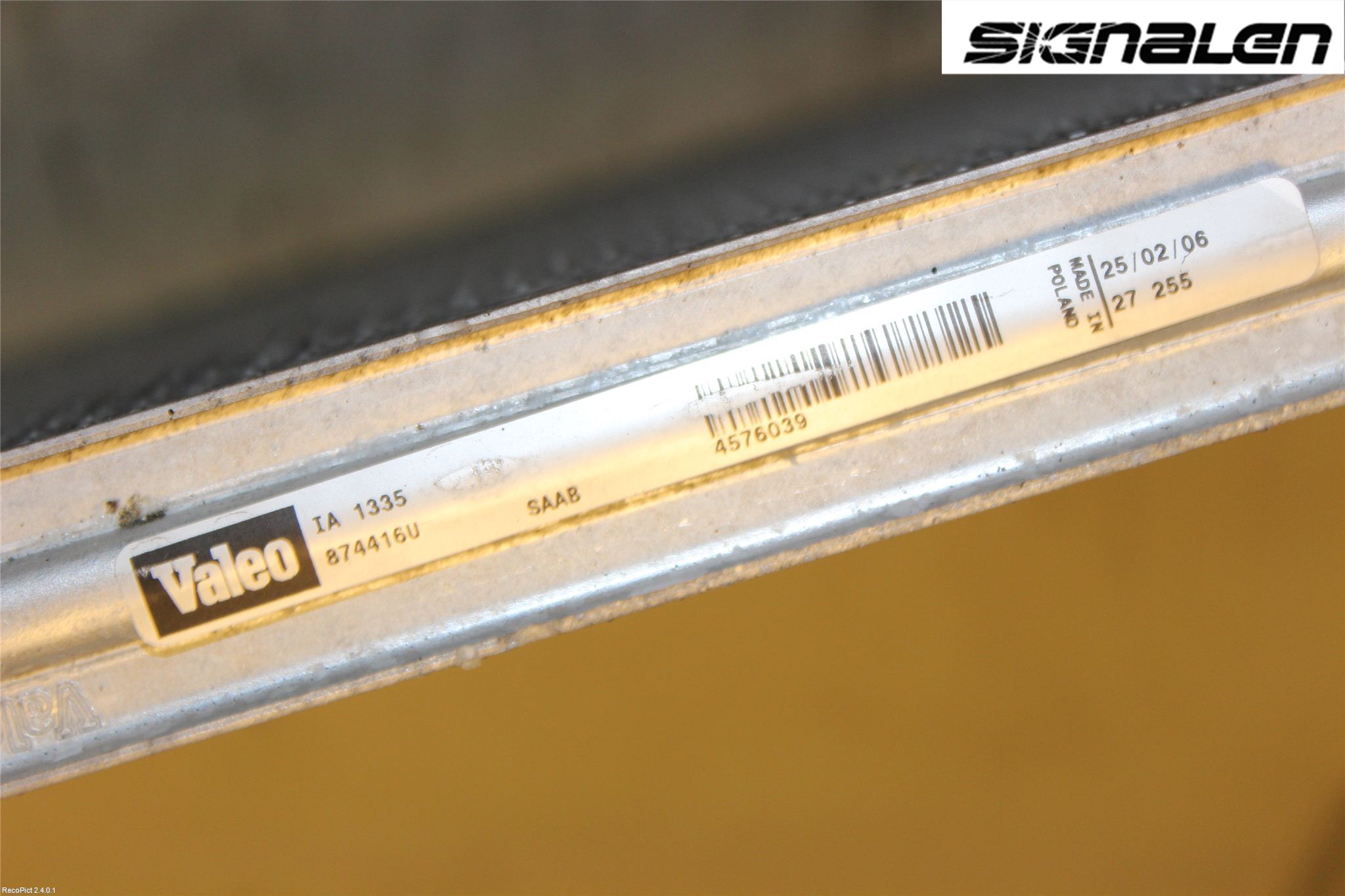 Saab 9-5     06-10 Intercooler Radiator