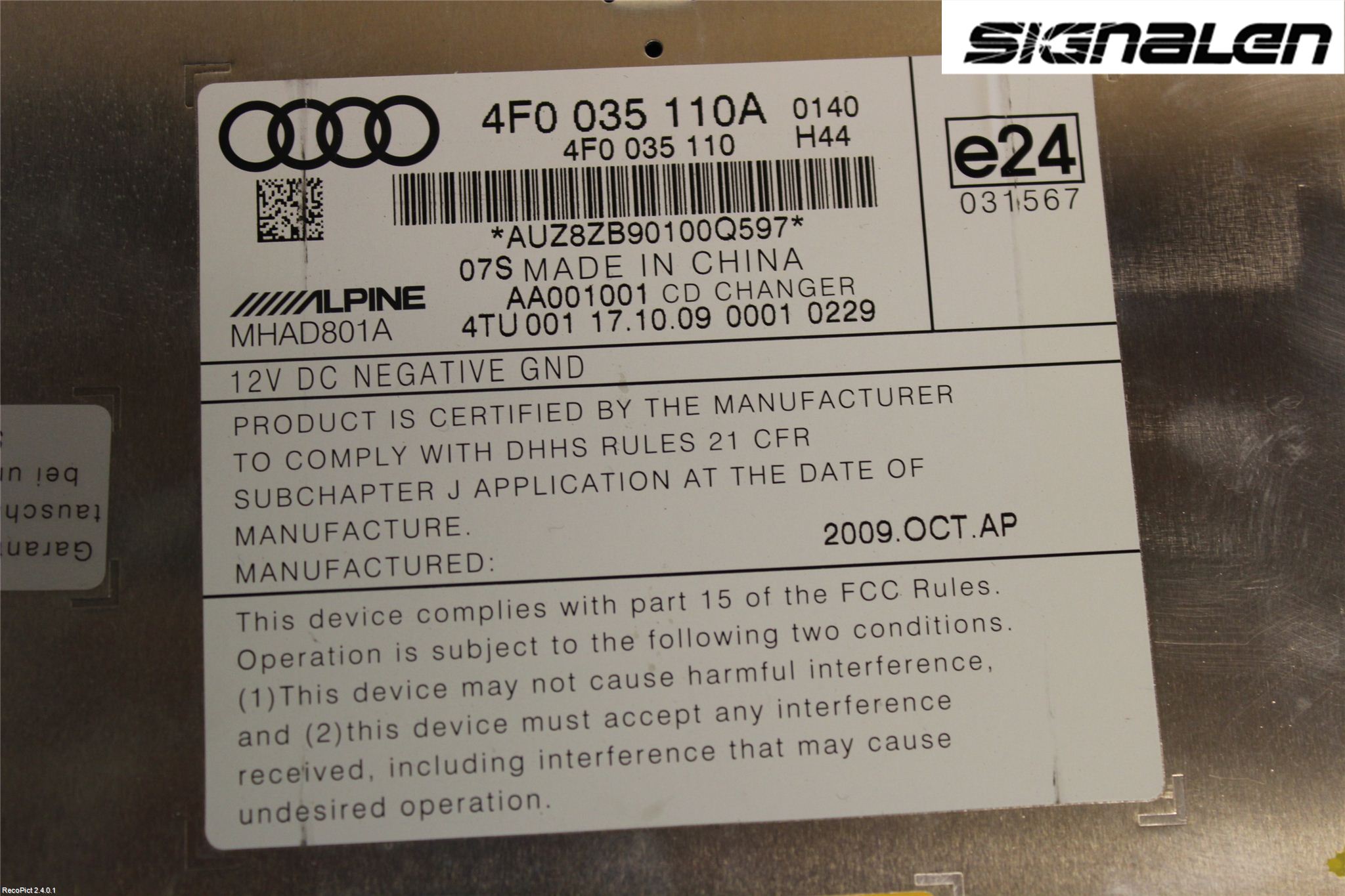 Audi Q7/SQ7 Stereo Radio
