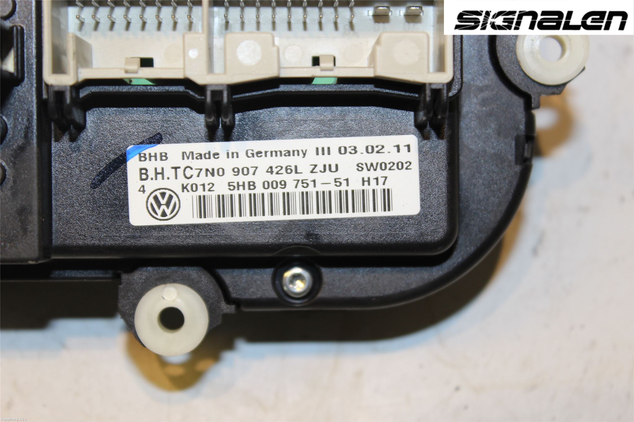 Volkswagen VW TOURAN 10-15 Varme Ac Betjening-Display