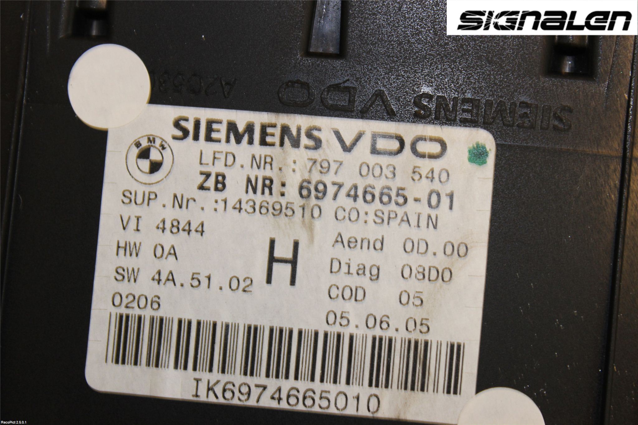 BMW 3 E90/91 SED/TOU 05-12 Instr Kombinert