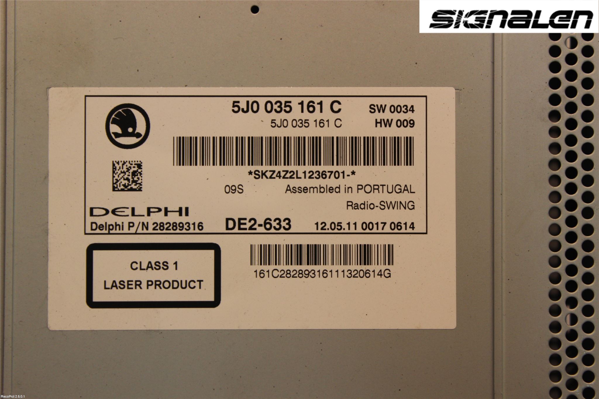 Skoda FABIA 07-14 Stereo Radio Med Cd