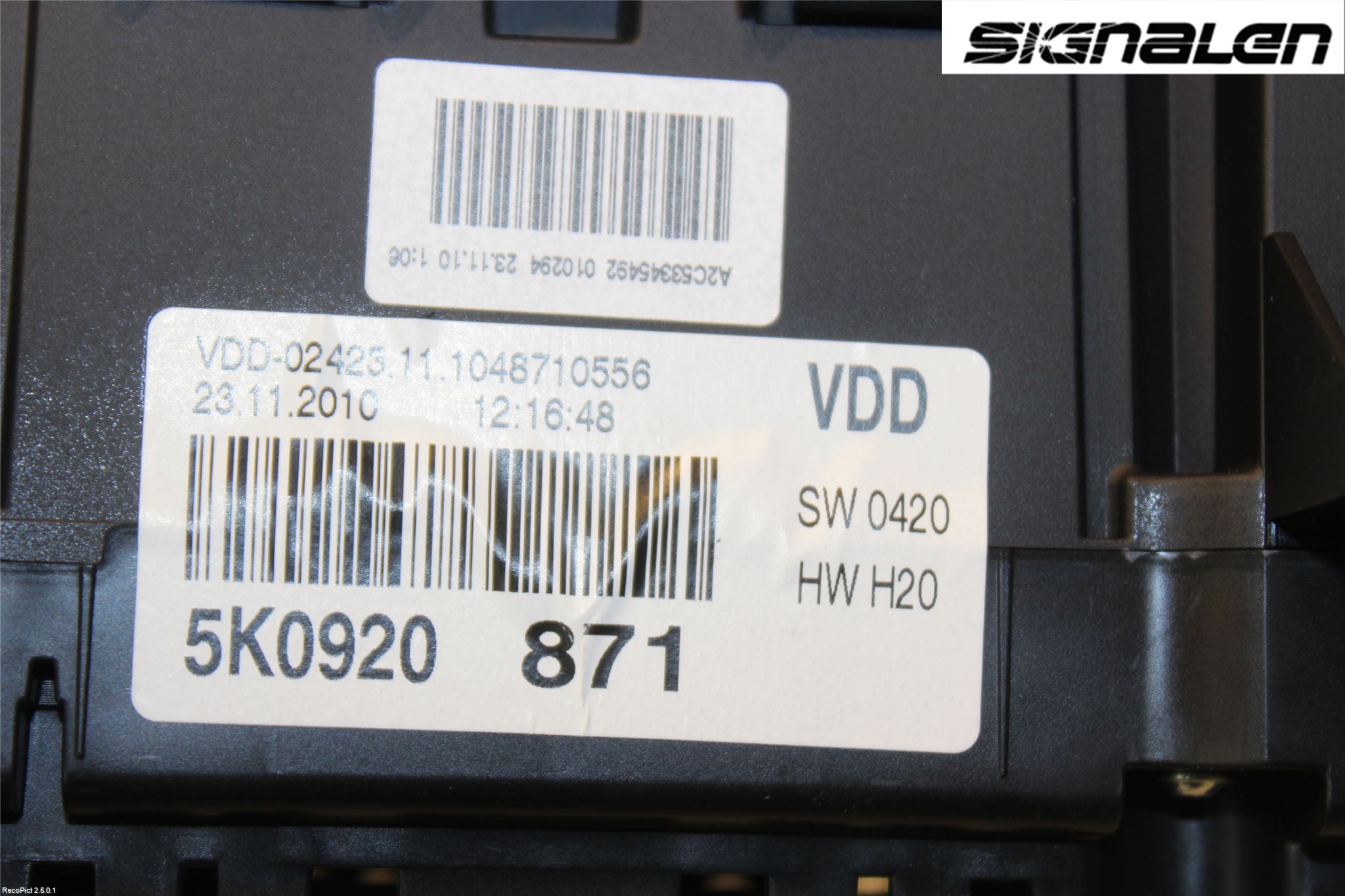 Volkswagen VW GOLF VI 09-13 Instr Kombinert