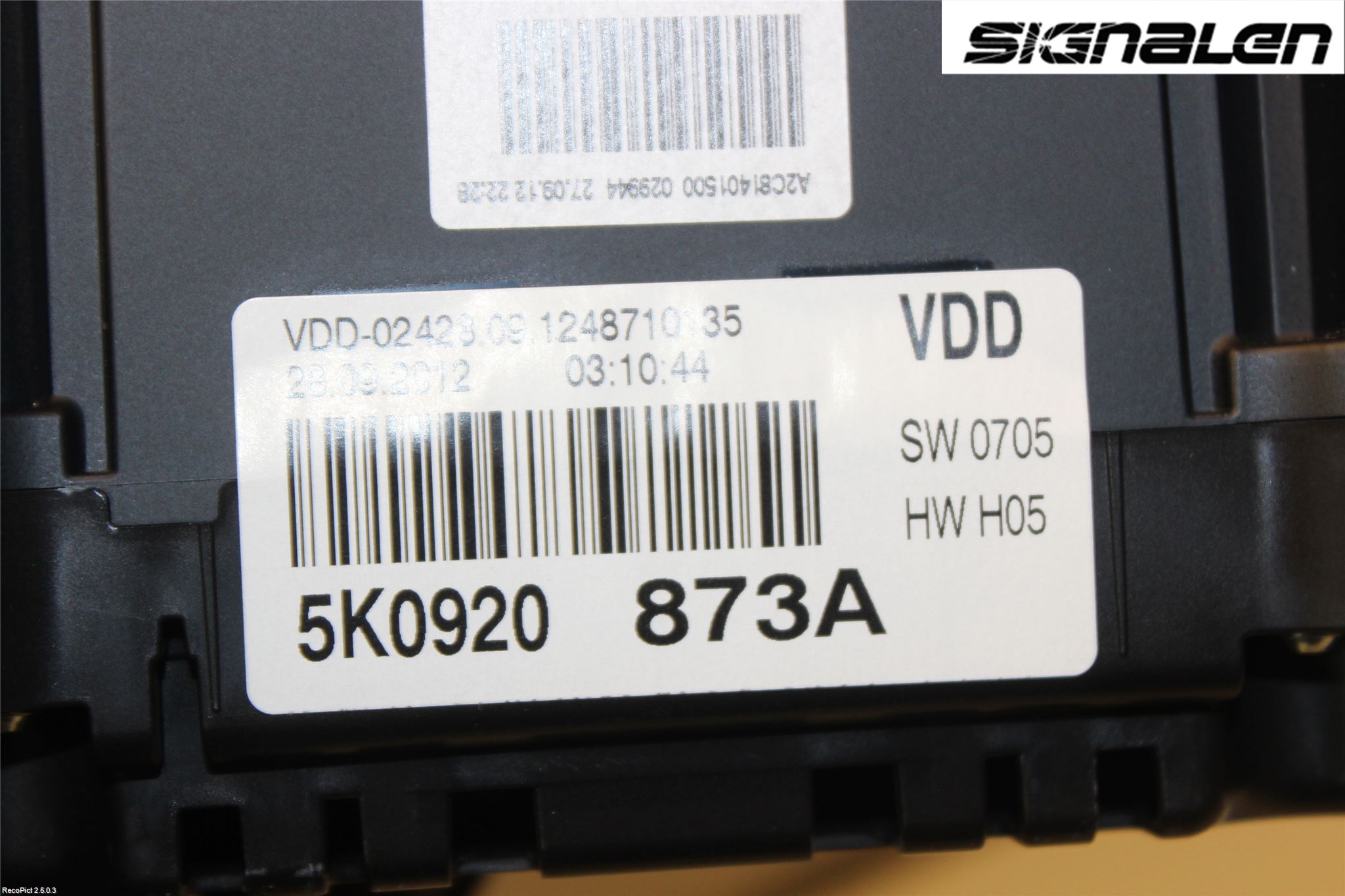 Volkswagen VW GOLF VI 09-13 Instr Kombinert
