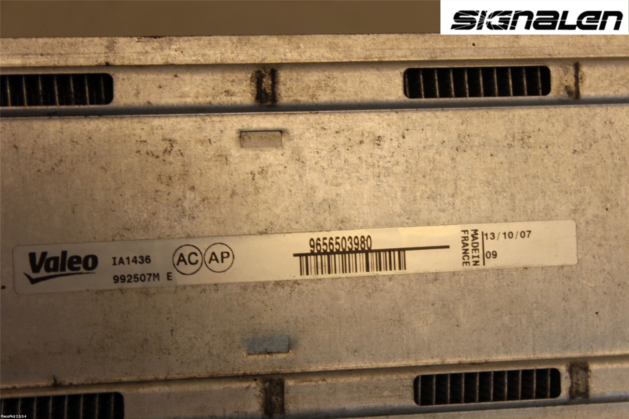 Peugeot 307     05-08 Intercooler Radiator