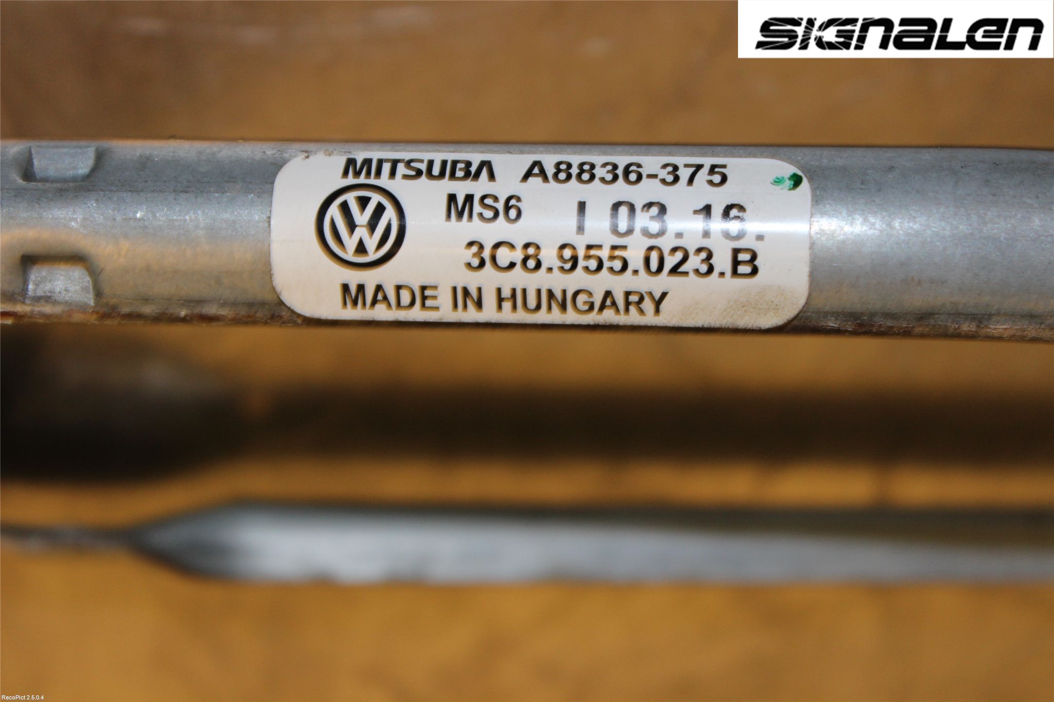 Volkswagen VW PASSAT CC 08-16 Viskeroverføring Frontrute