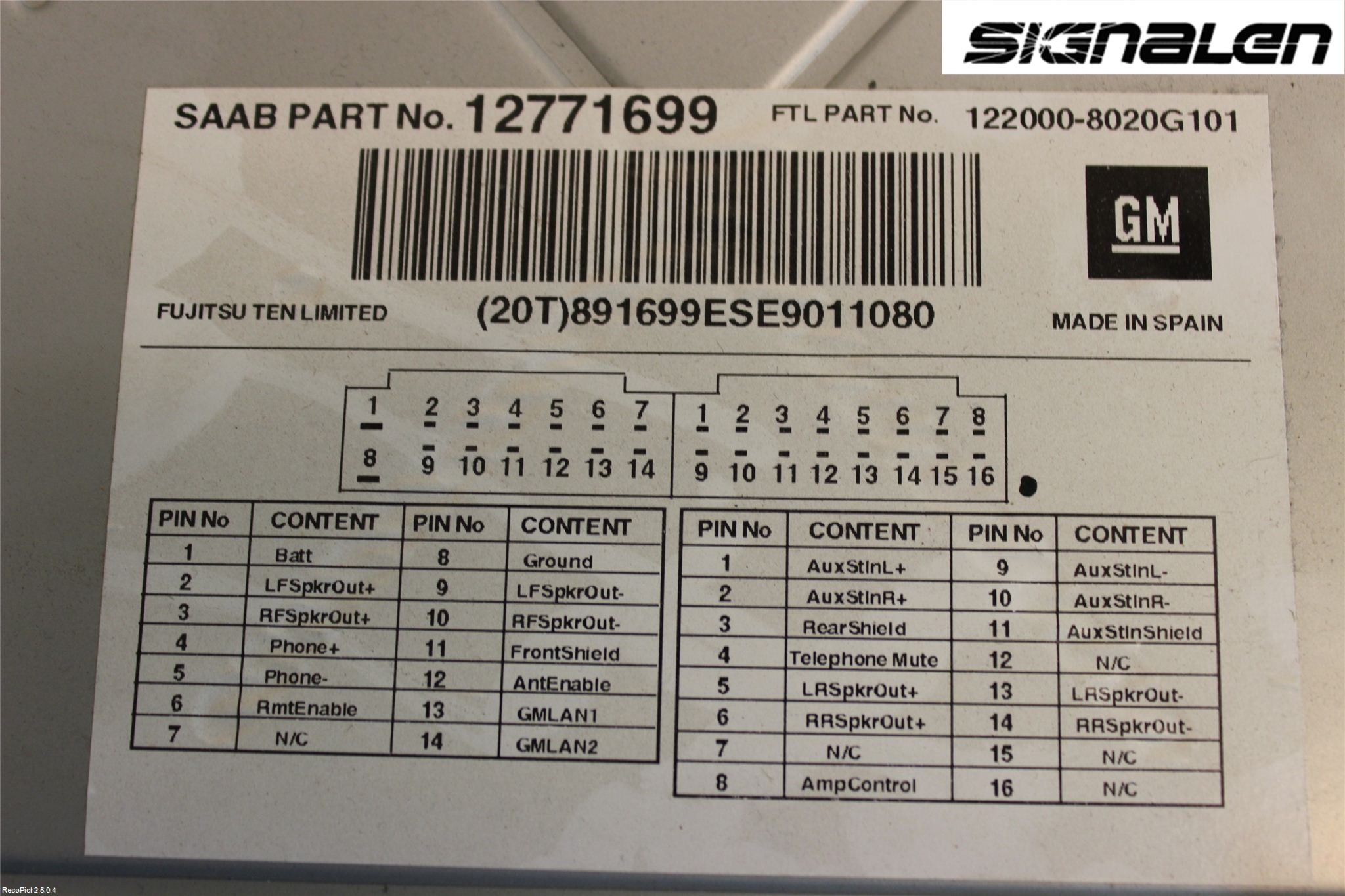 Saab 9-5     06-10 Stereo Radio