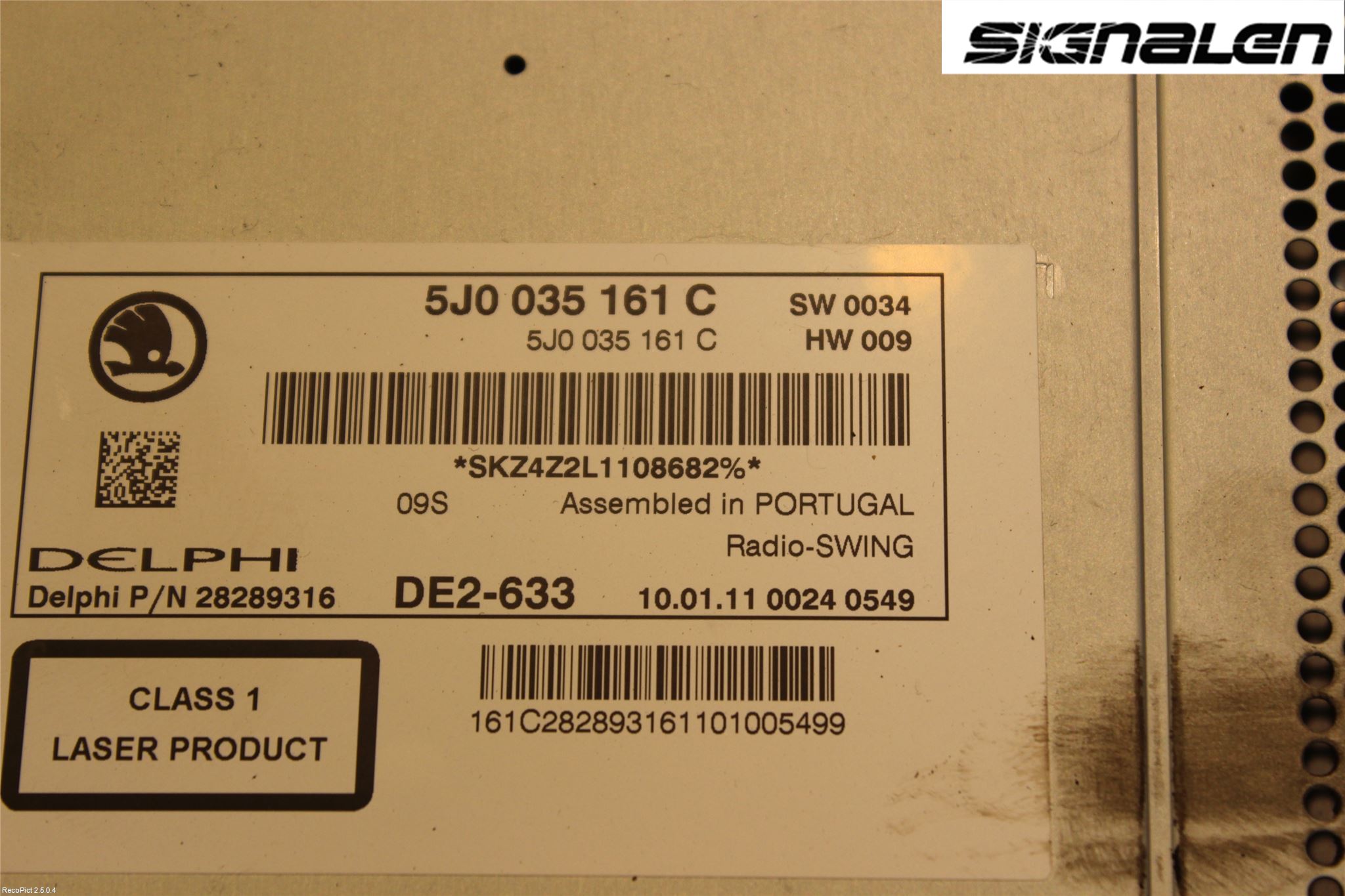 Skoda FABIA 07-14 Stereo Radio Med Cd