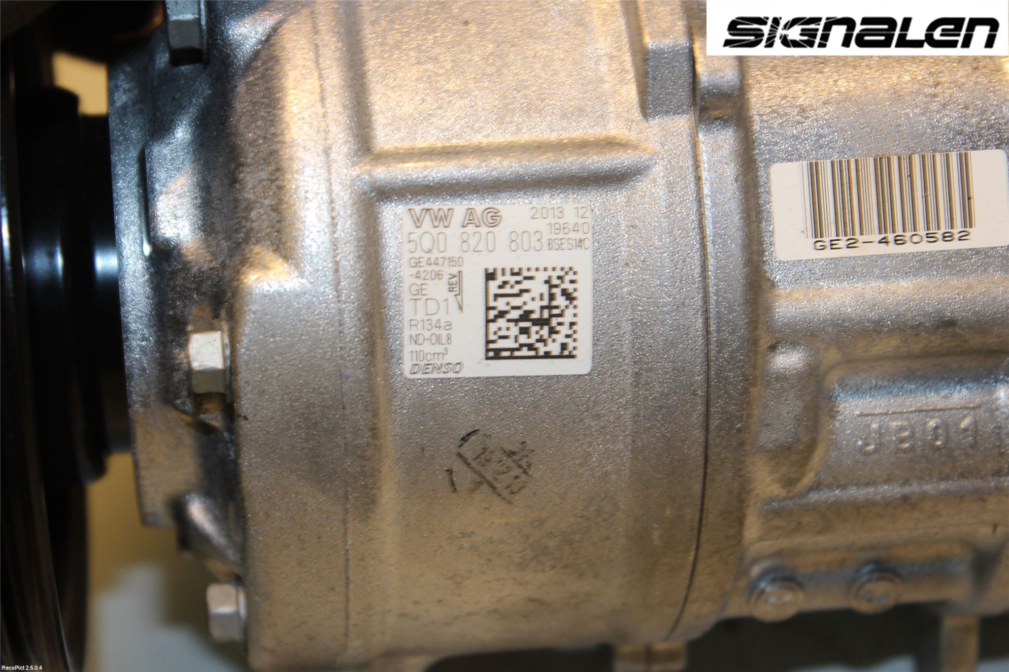 Volkswagen VW GOLF / E-GOLF VII 13-20 Varme Ac Kompressor