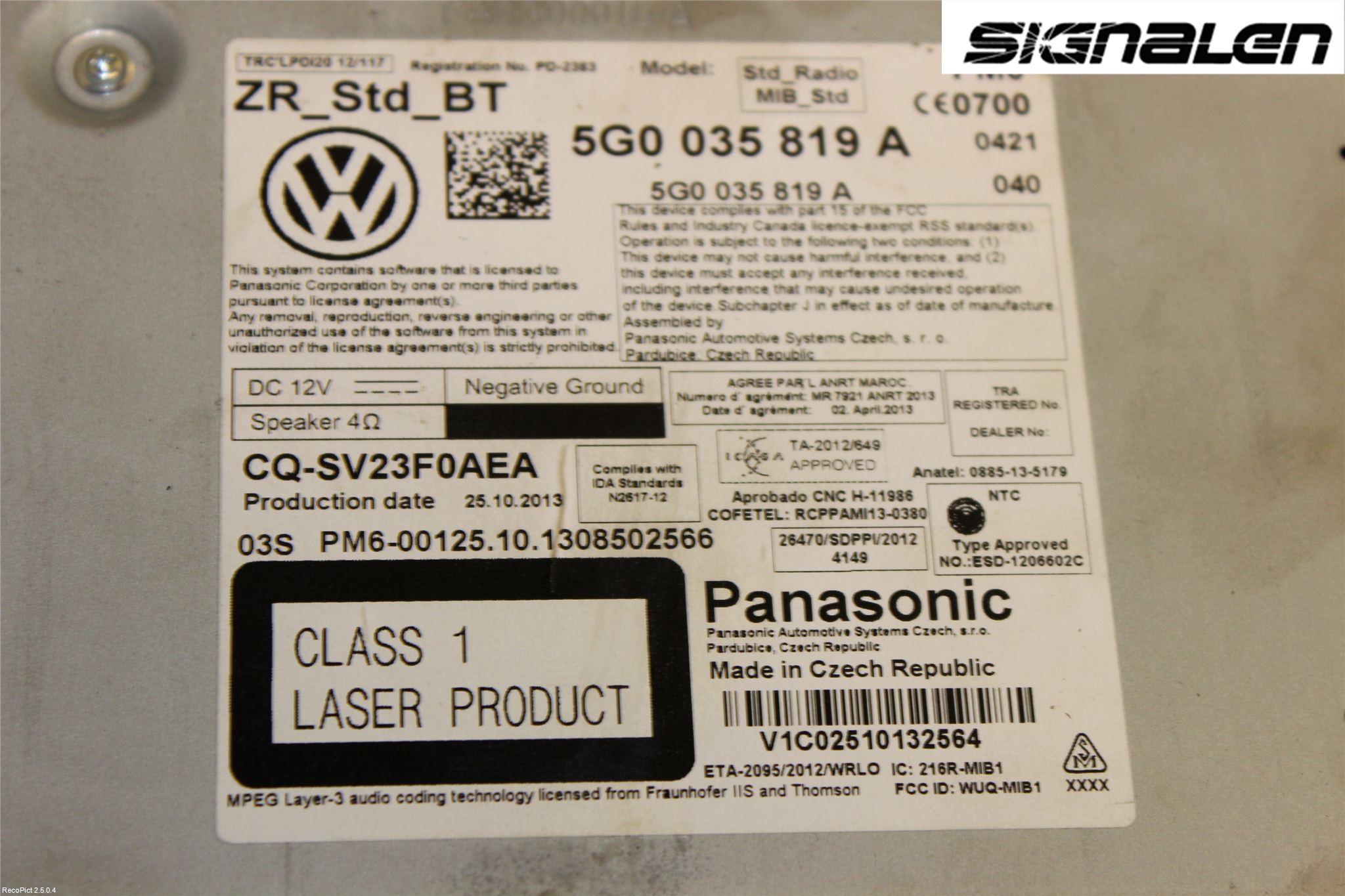 Volkswagen VW GOLF / E-GOLF VII 13-20 Stereo Radio