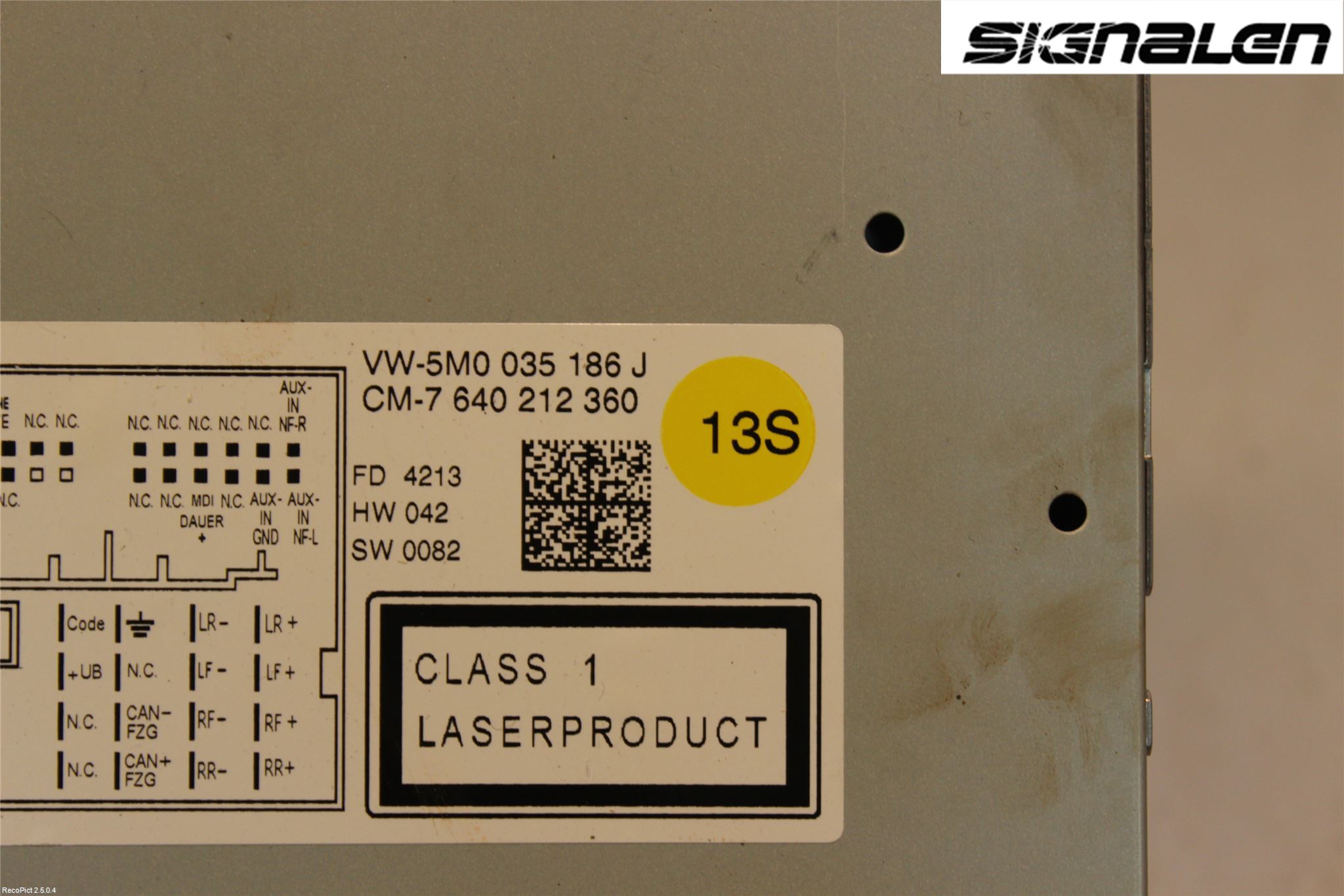 Volkswagen VW POLO 10-17 Stereo Radio Med Cd