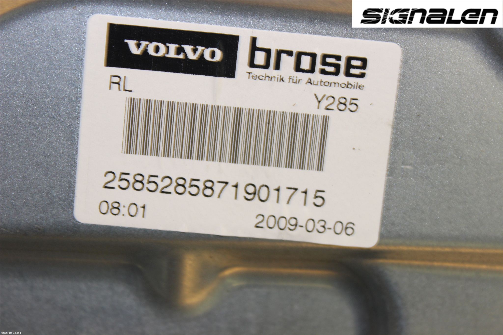 Volvo V70 08-13 Vindusheis