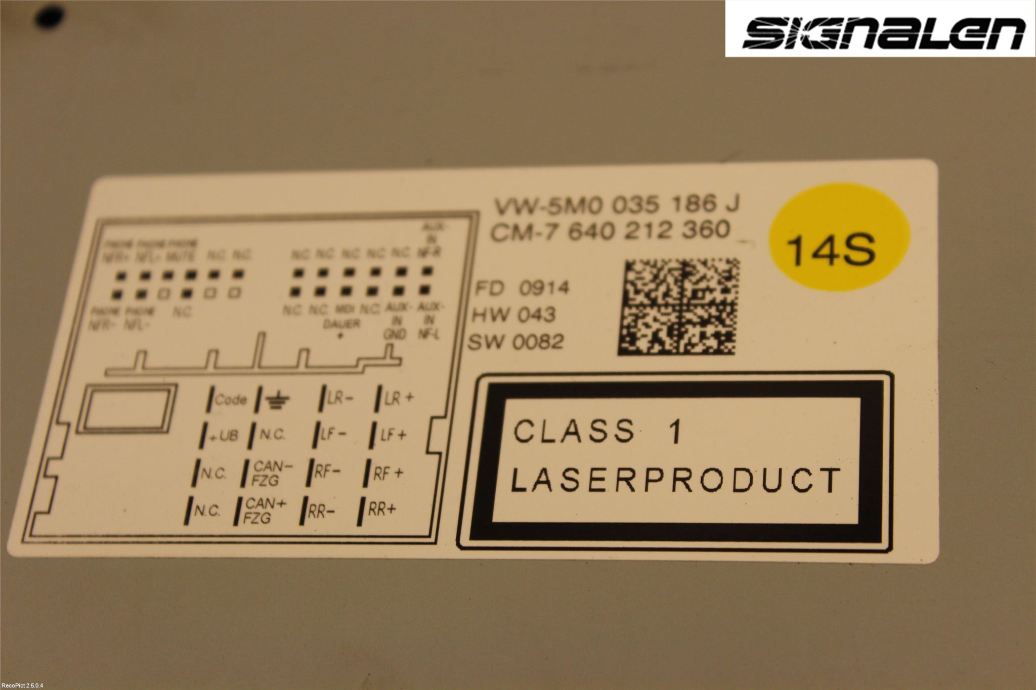 Volkswagen VW POLO 10-17 Stereo Radio