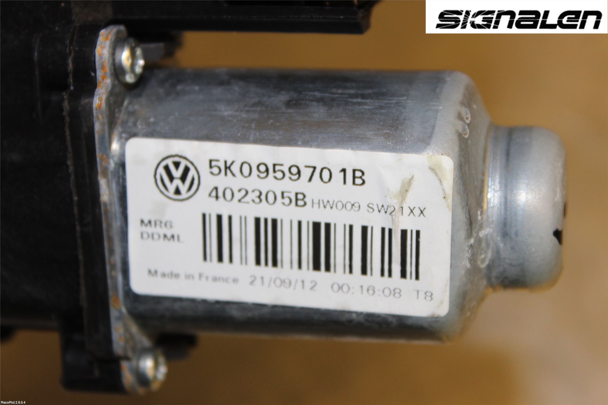 Volkswagen VW GOLF VI 09-13 Vindusheismotor