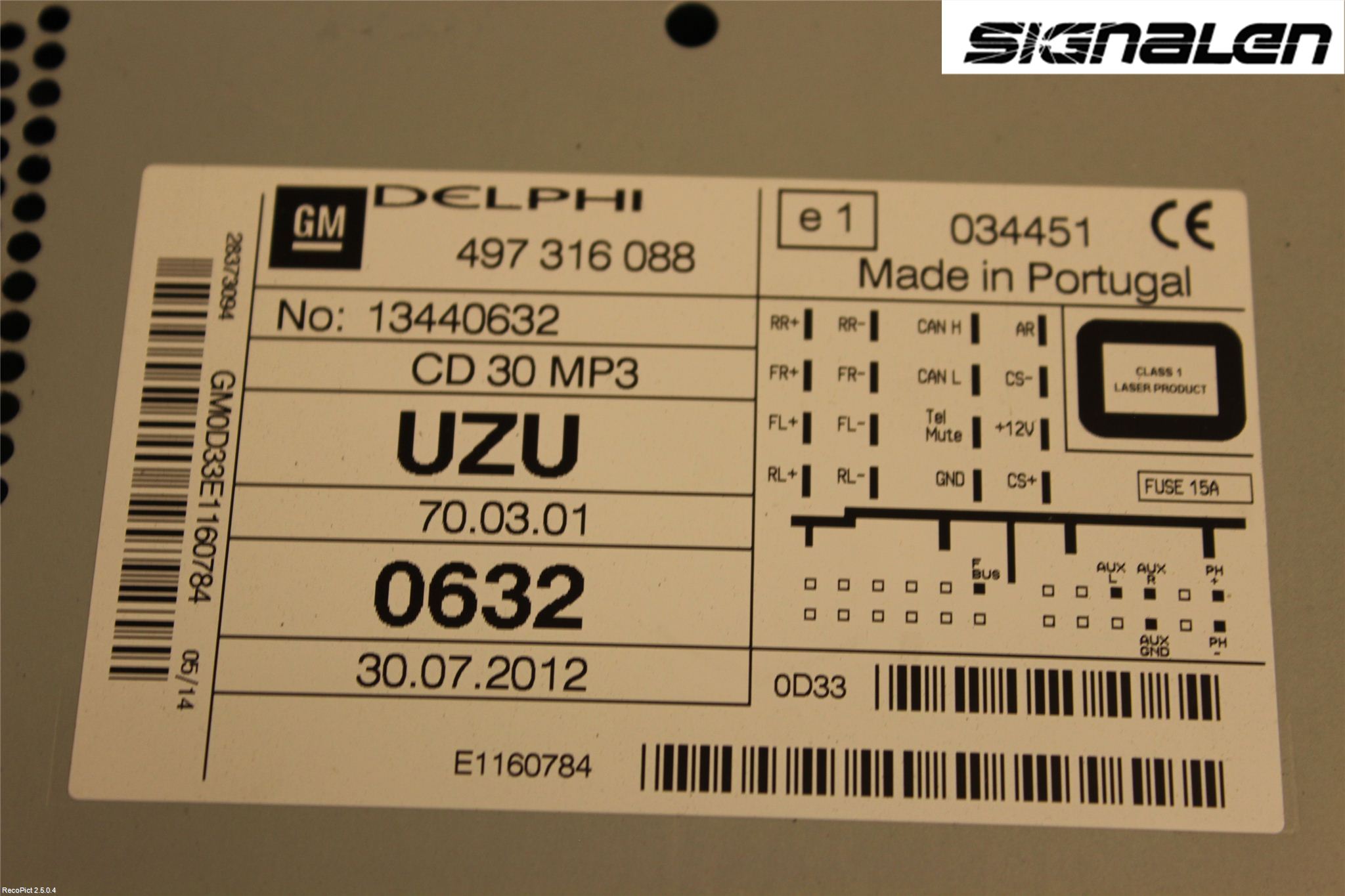 Opel CORSA D 07-14 Stereo Radio