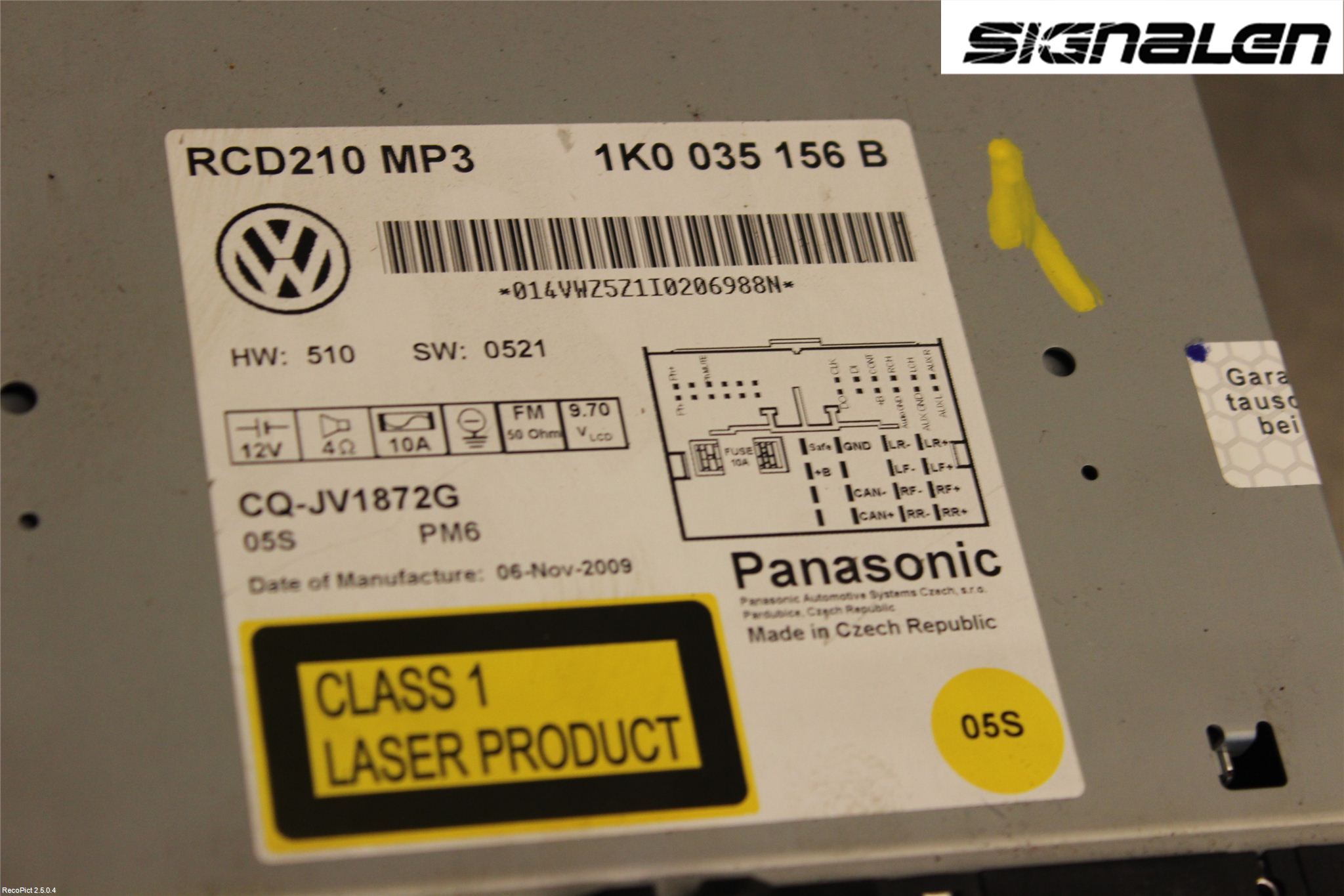 Volkswagen VW TOURAN 03-10 Stereo Radio