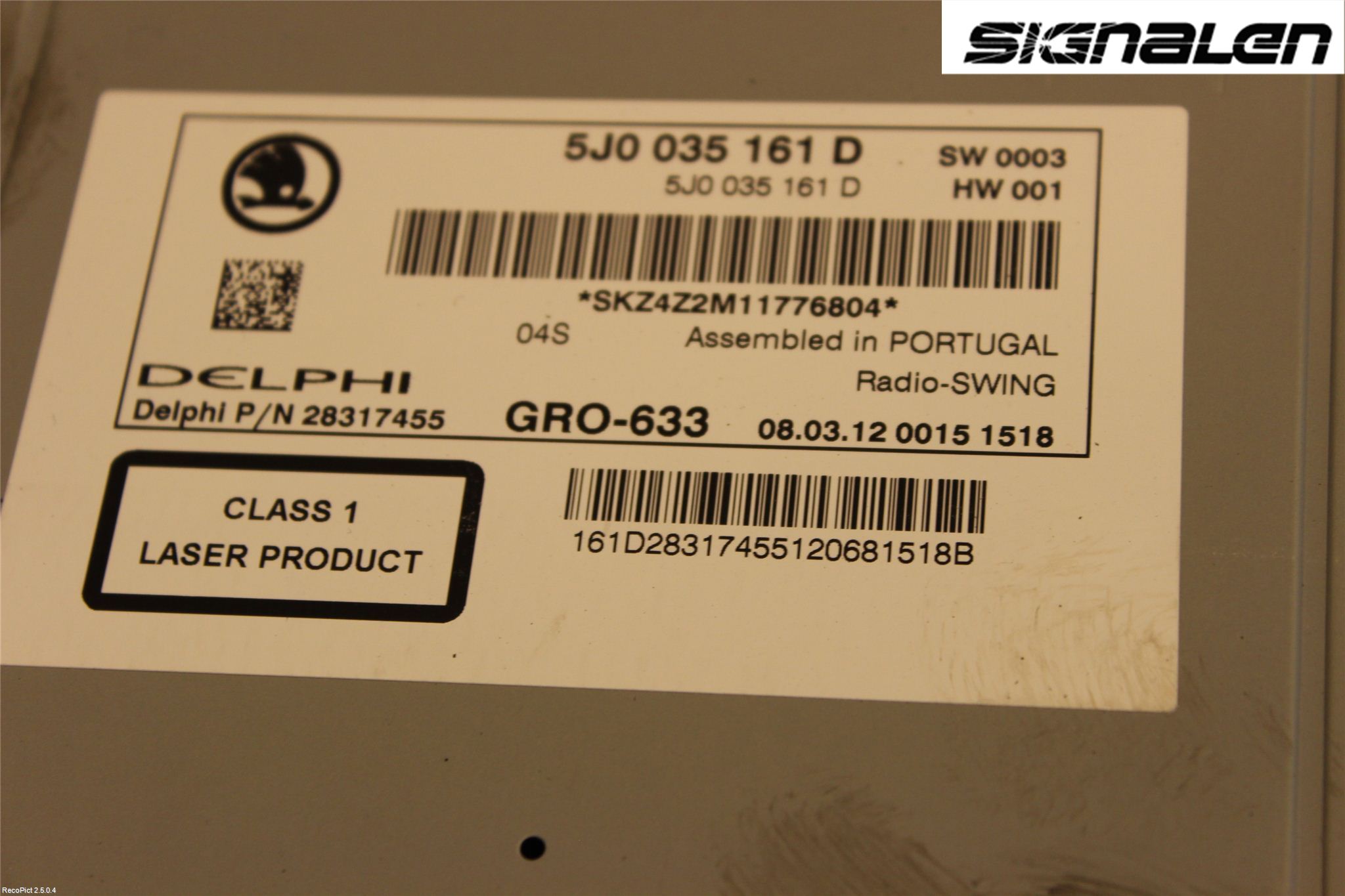 Skoda FABIA 07-14 Stereo Radio